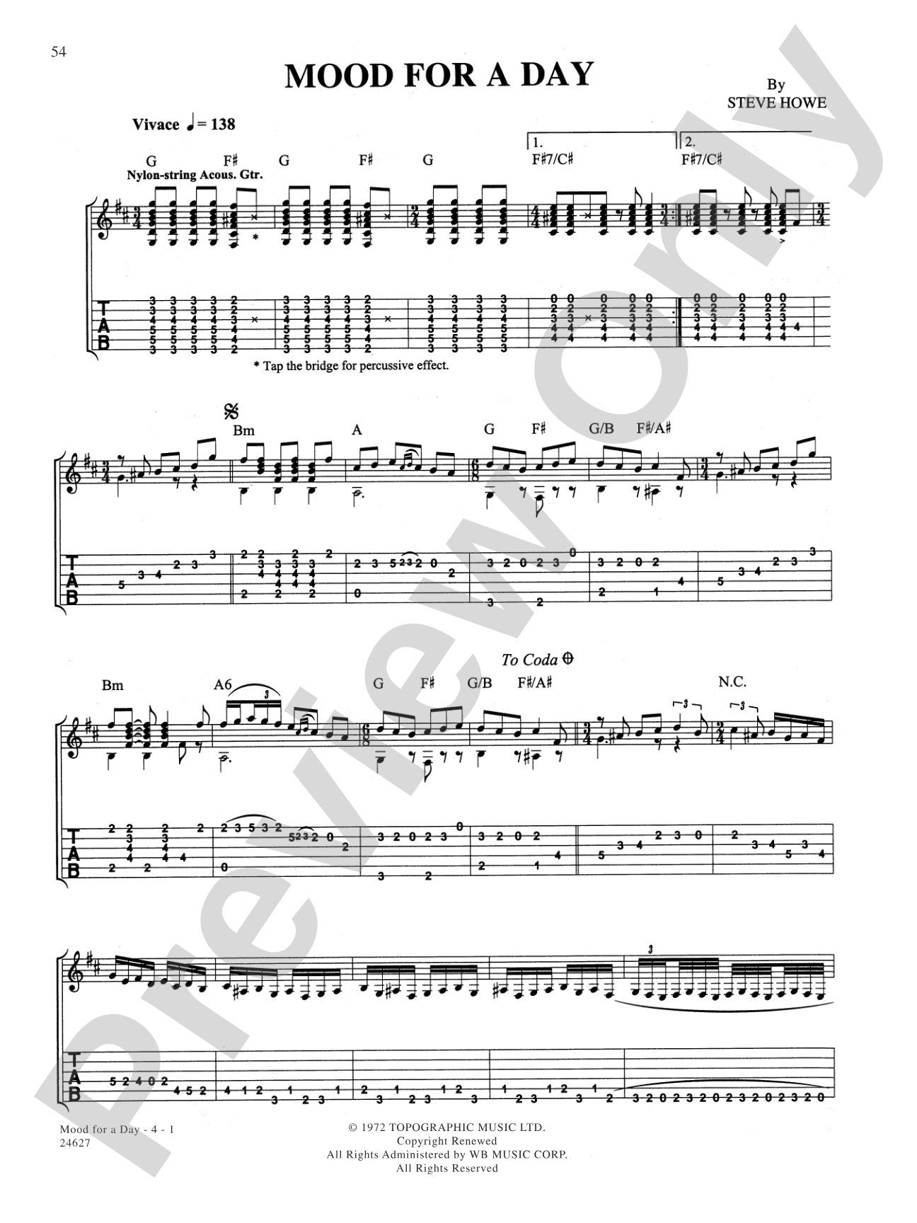 Mood For A Day: Authentic Guitar TAB
