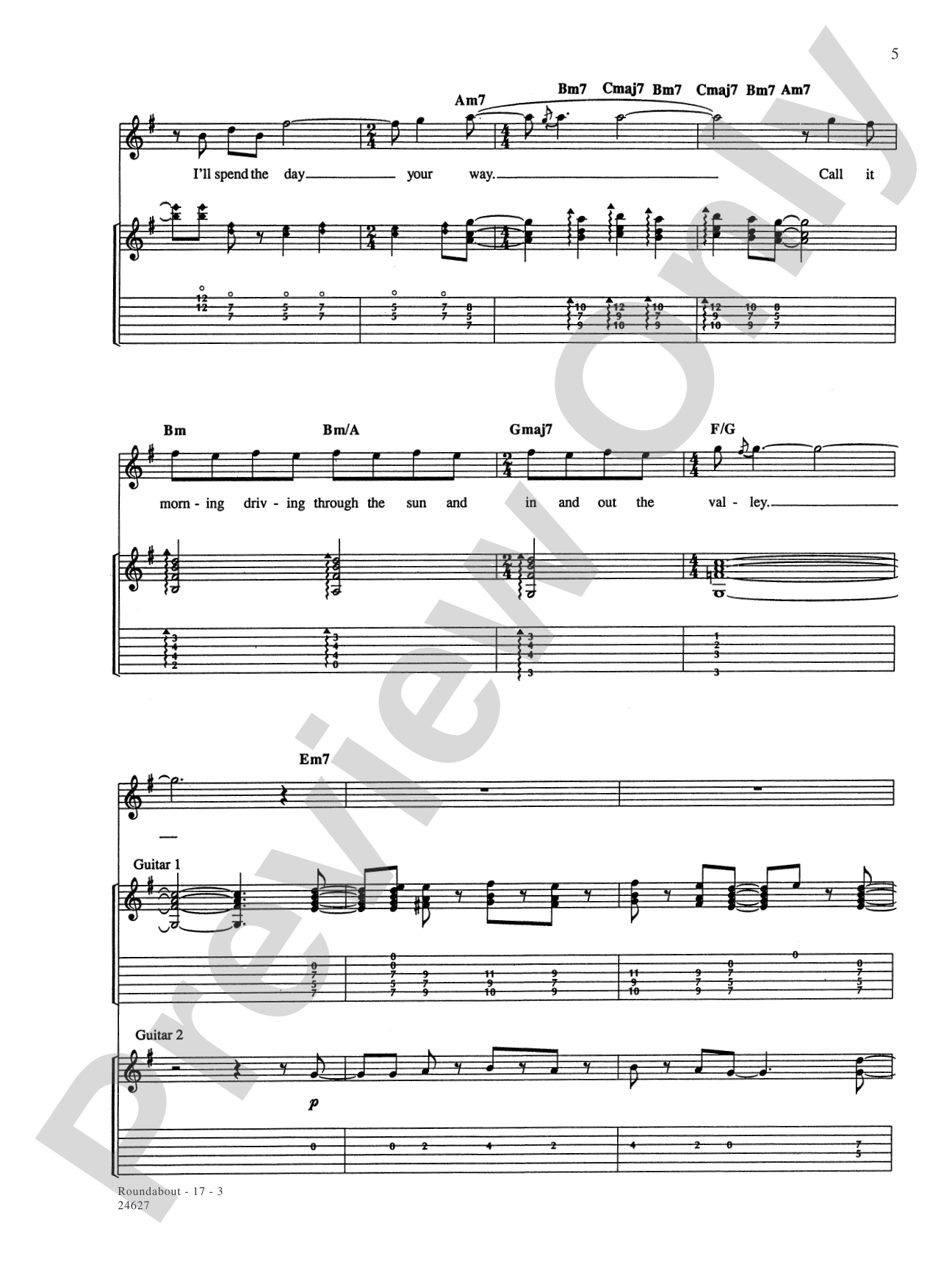 Roundabout: Authentic Guitar TAB