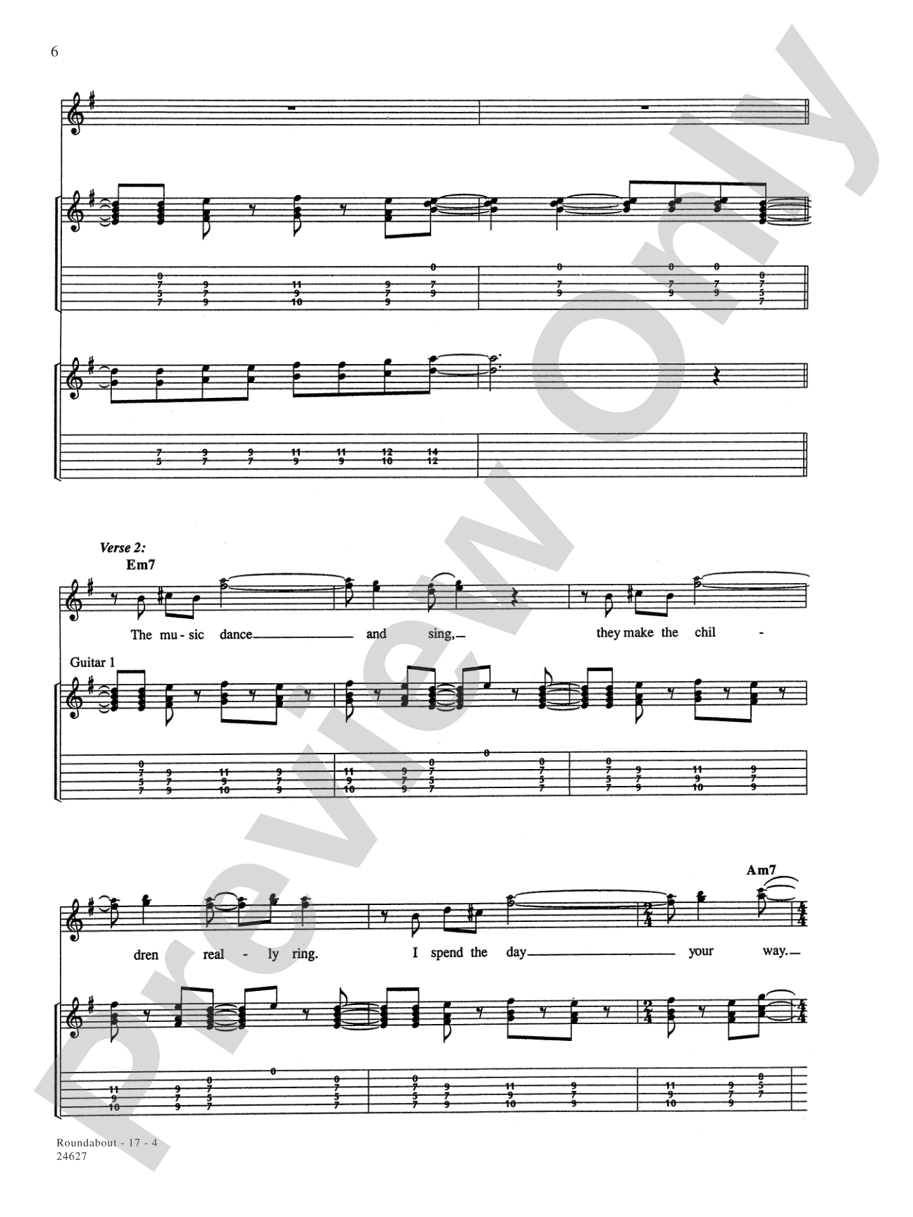Roundabout: Authentic Guitar TAB