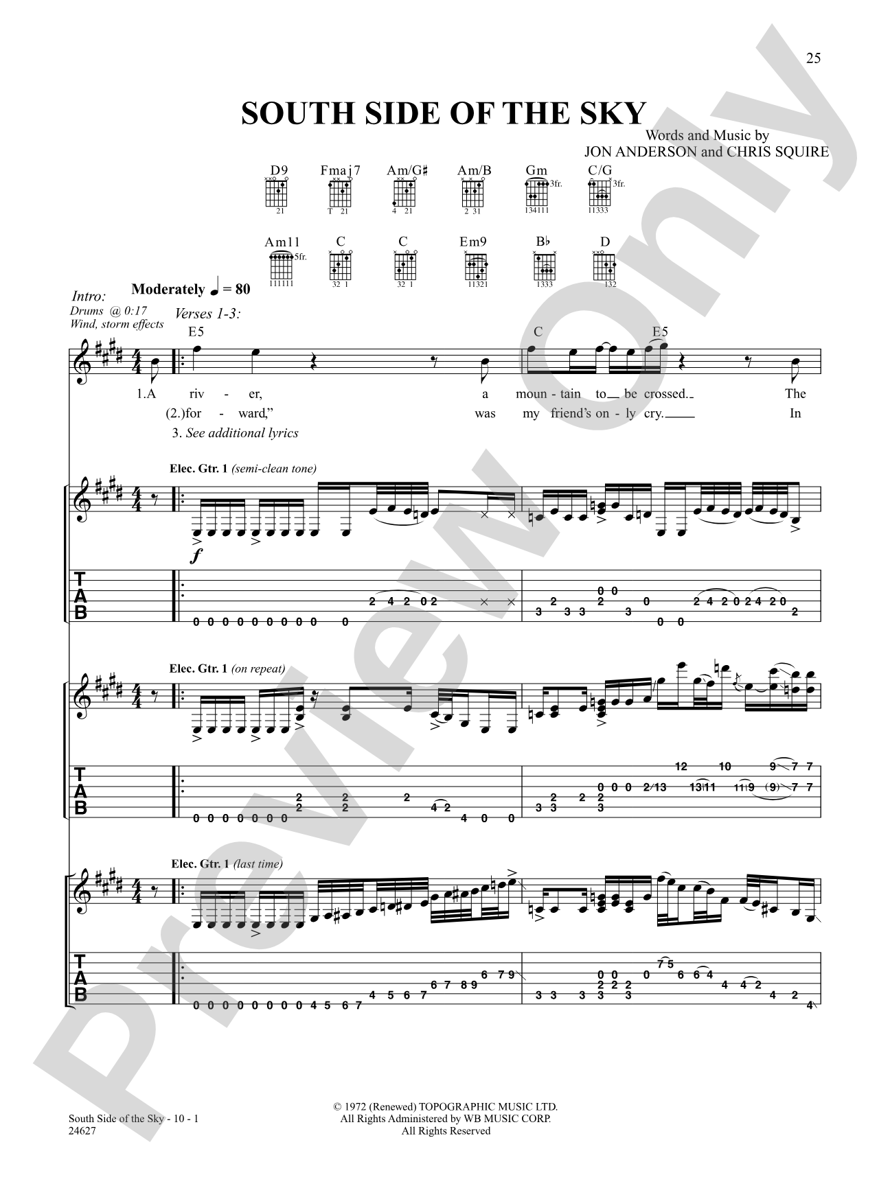 South Side Of The Sky: Authentic Guitar TAB