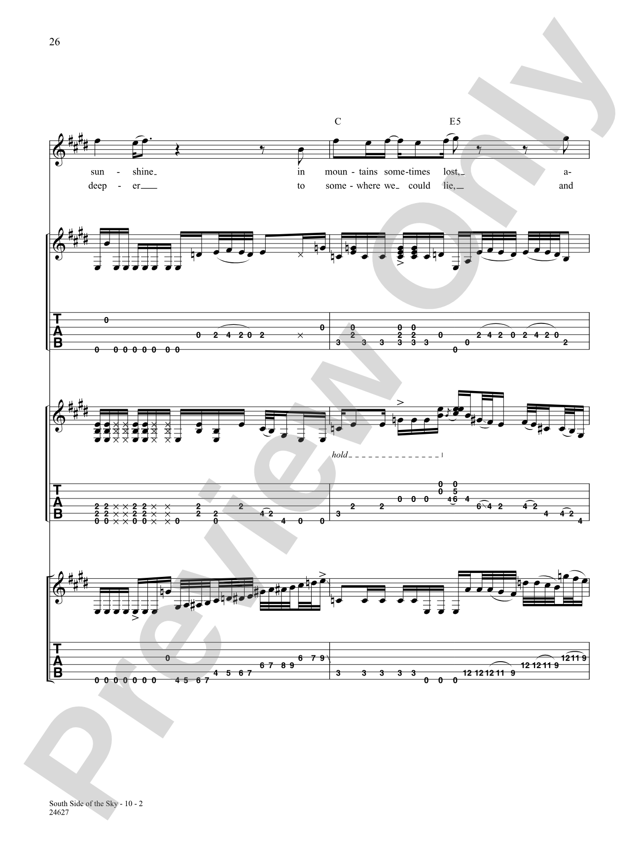 South Side Of The Sky: Authentic Guitar TAB