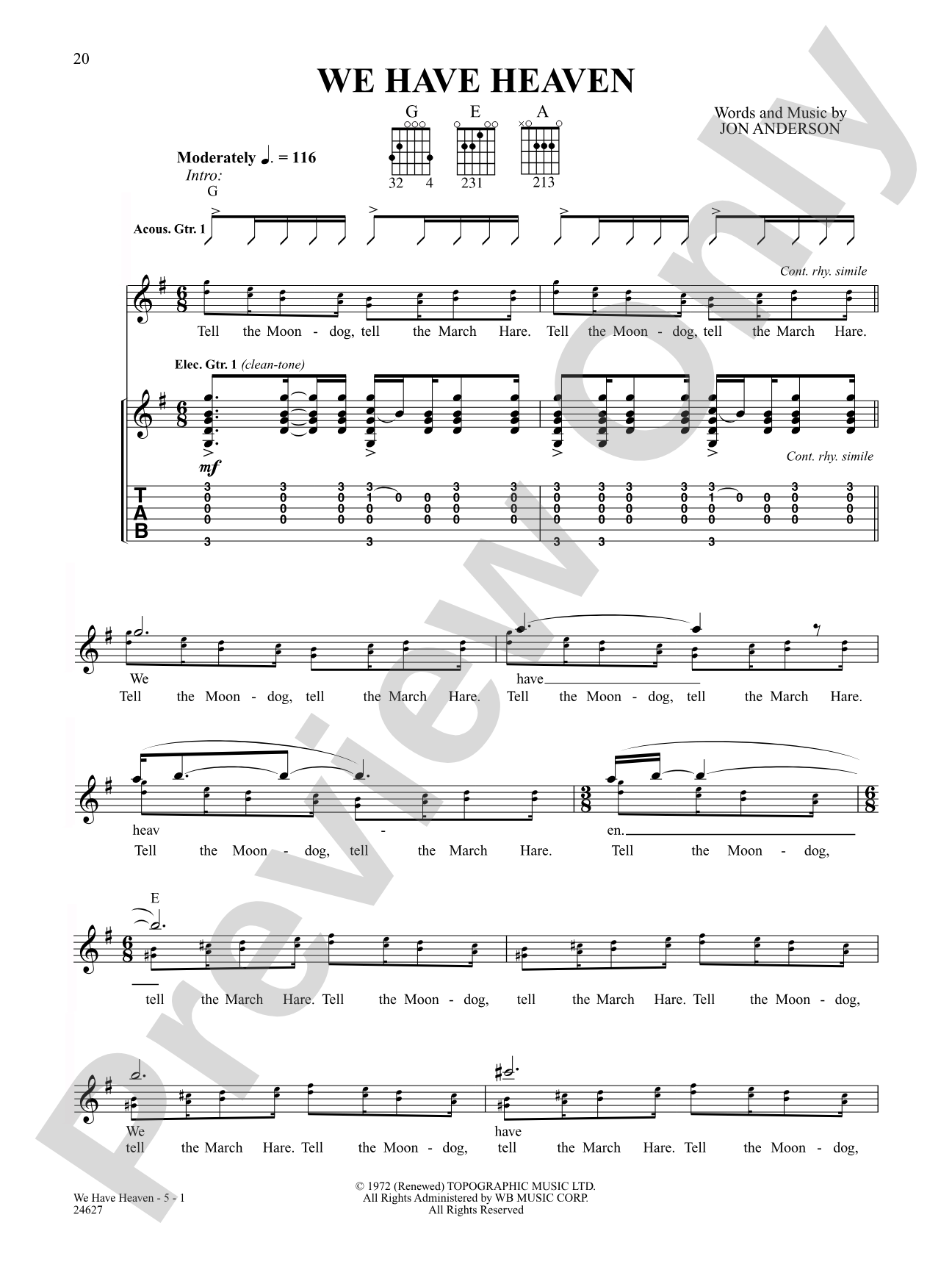 We Have Heaven: Authentic Guitar TAB