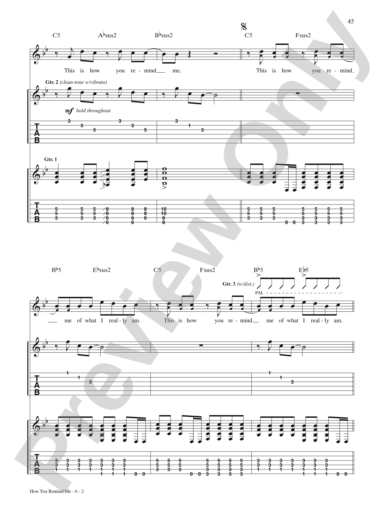 How You Remind Me: Authentic Guitar TAB
