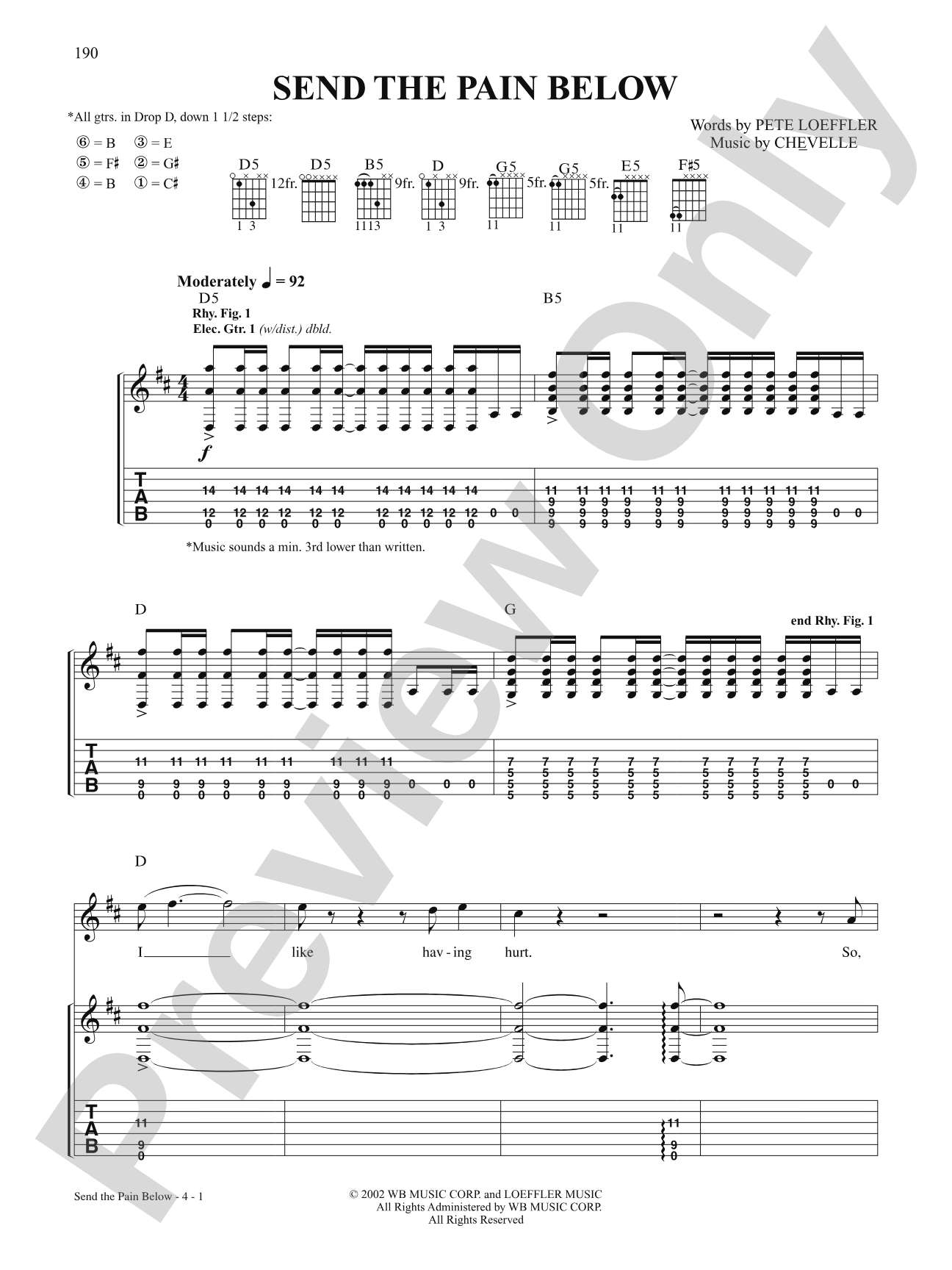 Send The Pain Below: Authentic Guitar TAB