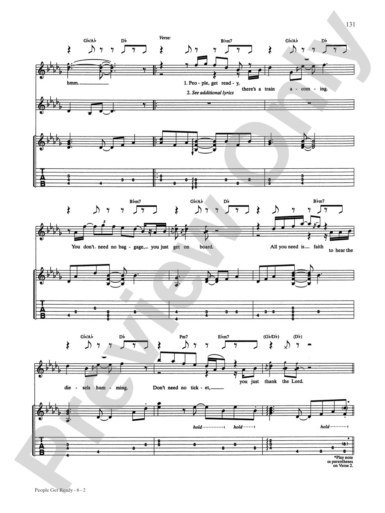 People Get Ready: Authentic Guitar TAB