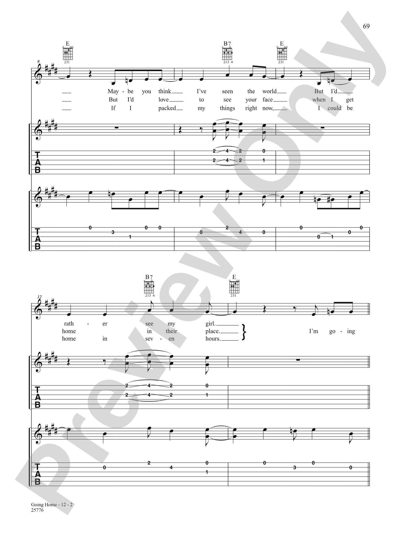 Going Home: Authentic Guitar TAB