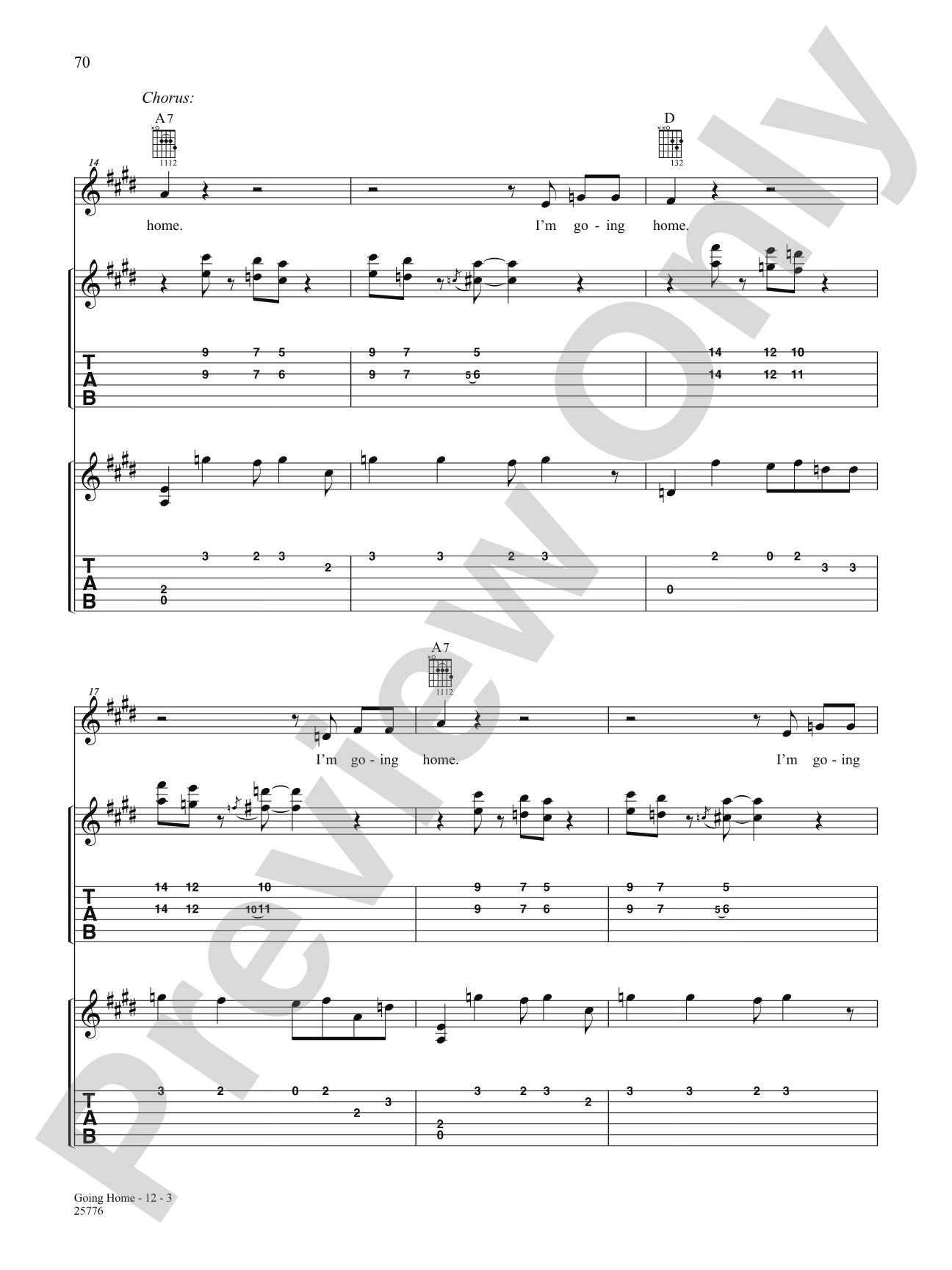 Going Home: Authentic Guitar TAB
