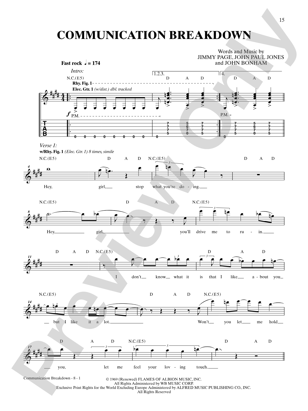 Communication Breakdown: Authentic Guitar TAB