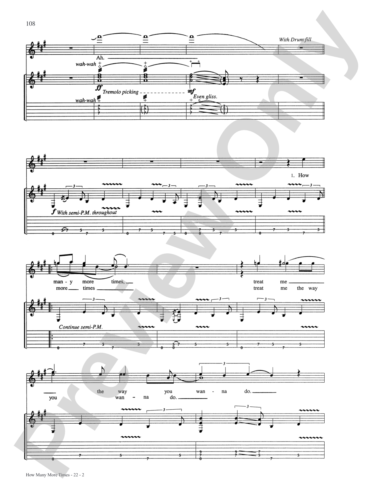 How Many More Times: Authentic Guitar TAB