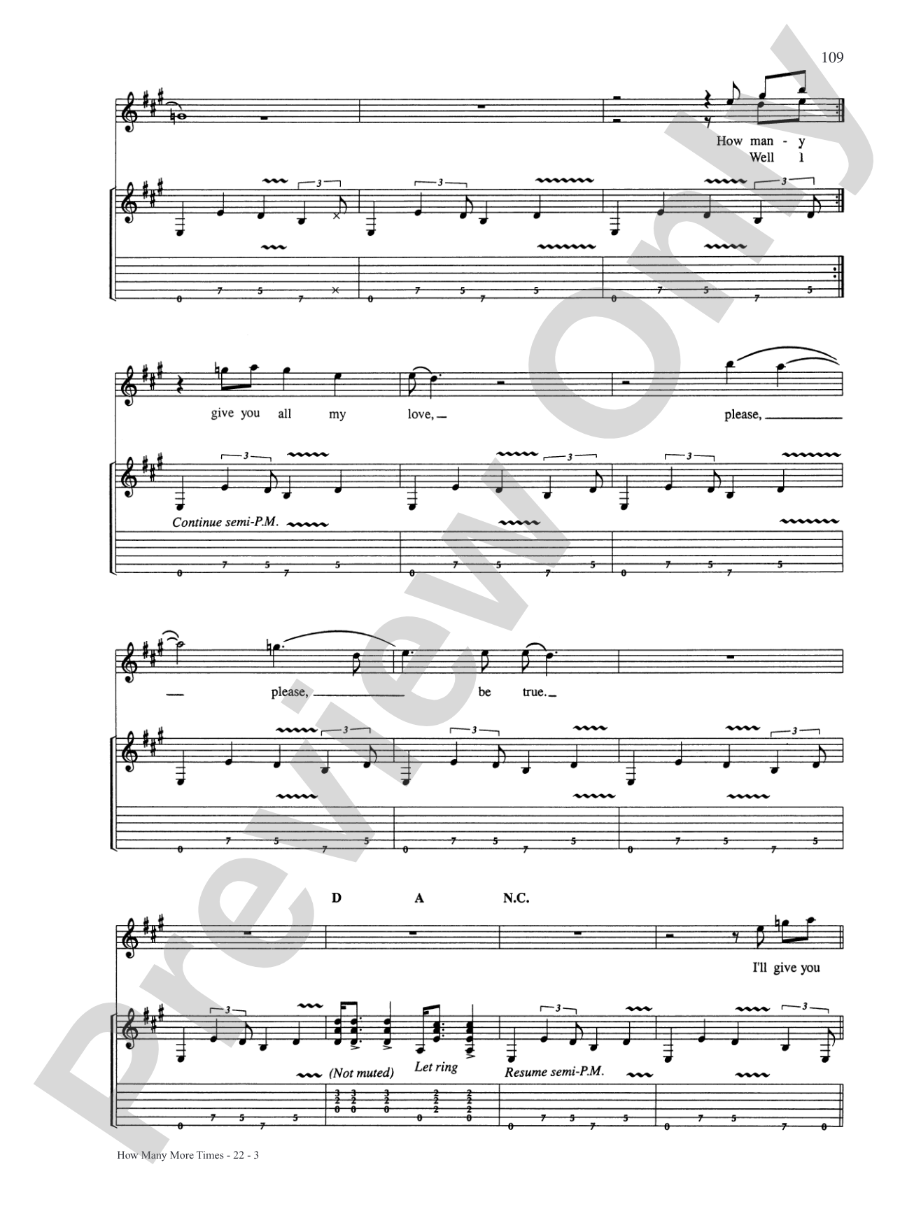 How Many More Times: Authentic Guitar TAB