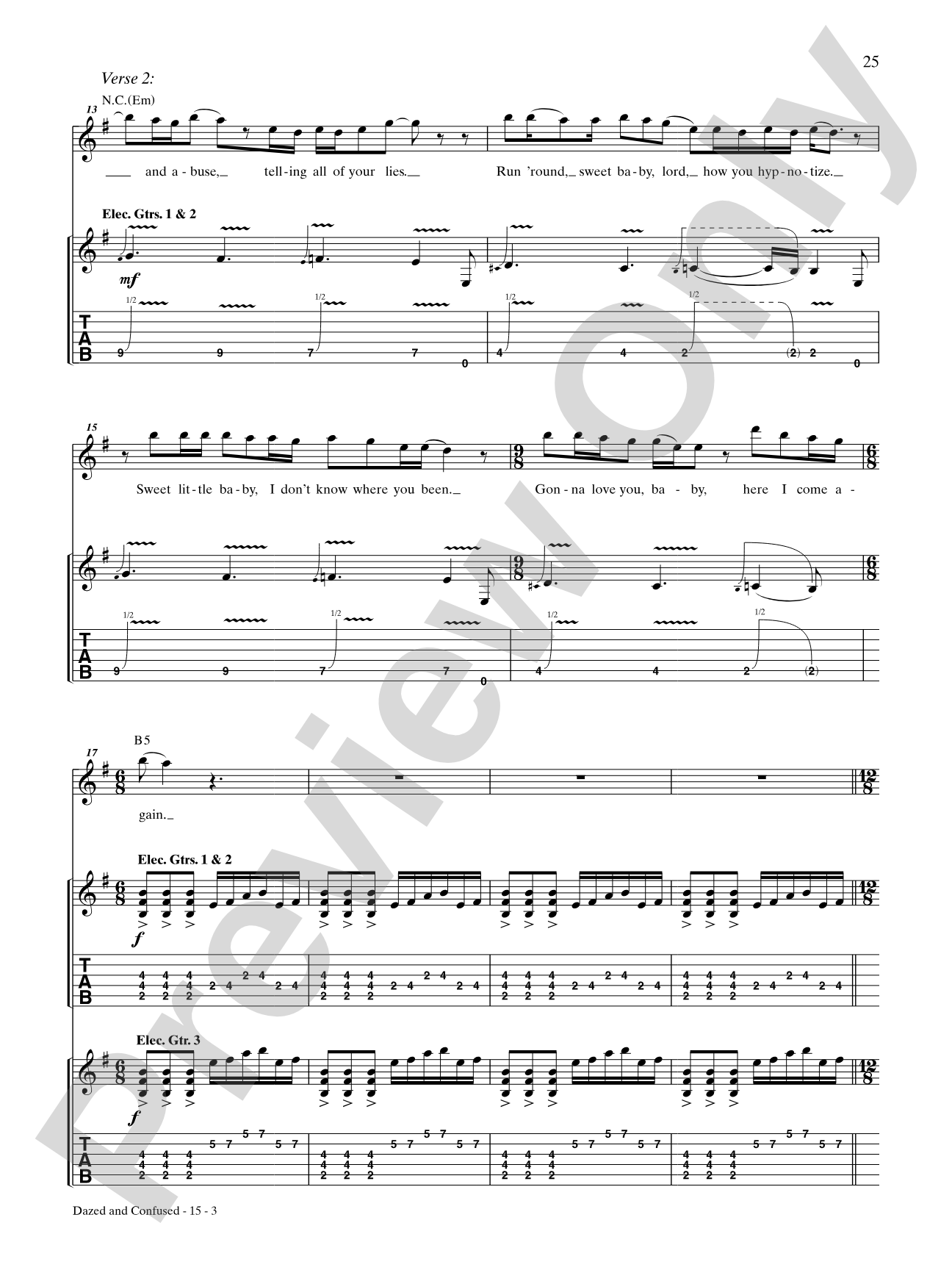 Dazed And Confused: Authentic Guitar TAB