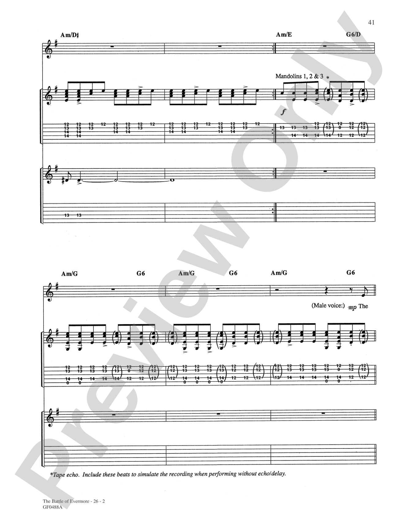 The Battle Of Evermore: Authentic Guitar TAB