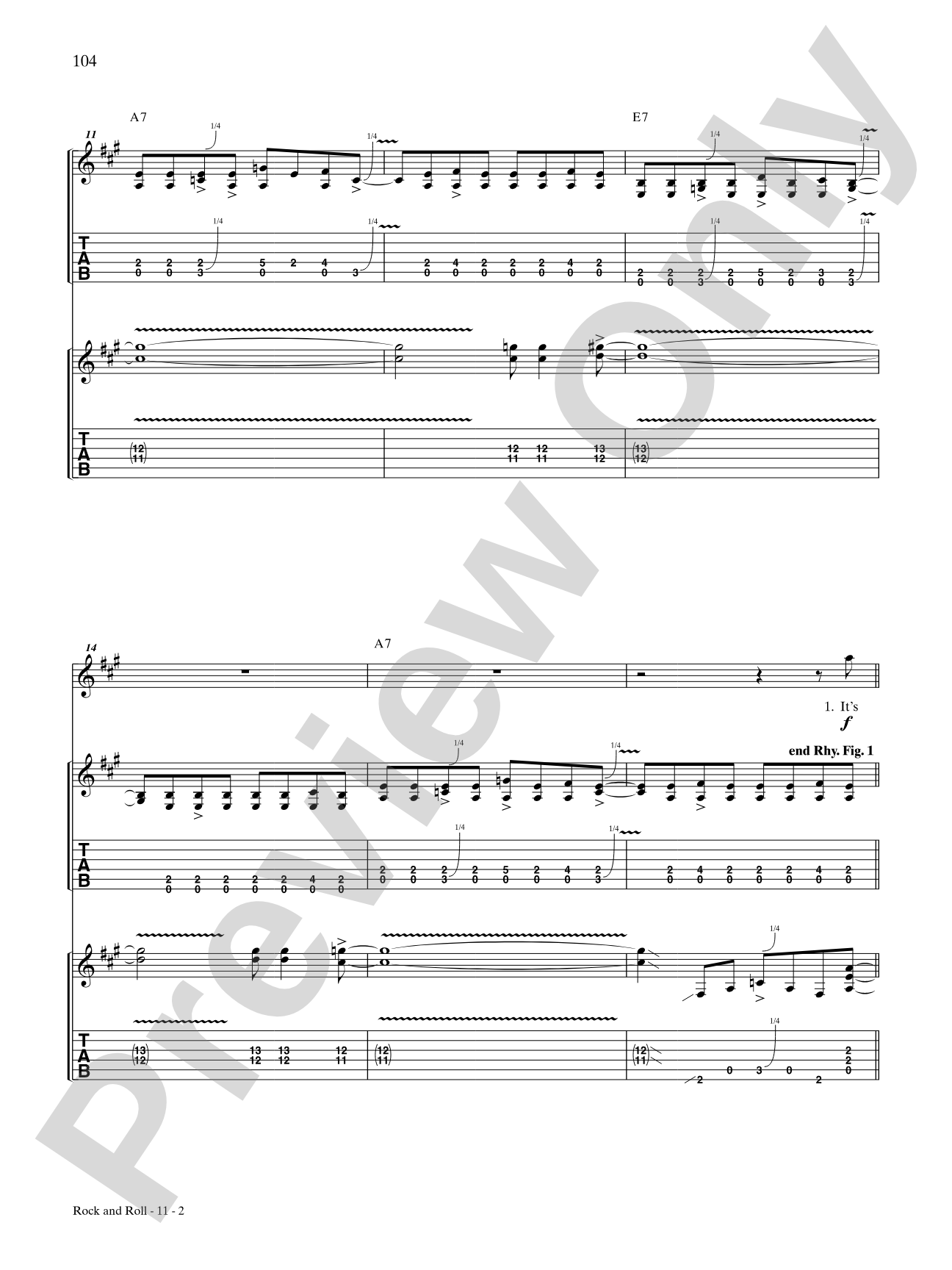 Rock And Roll: Authentic Guitar TAB