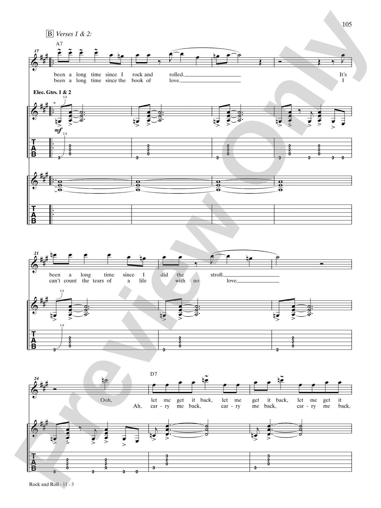 Rock And Roll: Authentic Guitar TAB