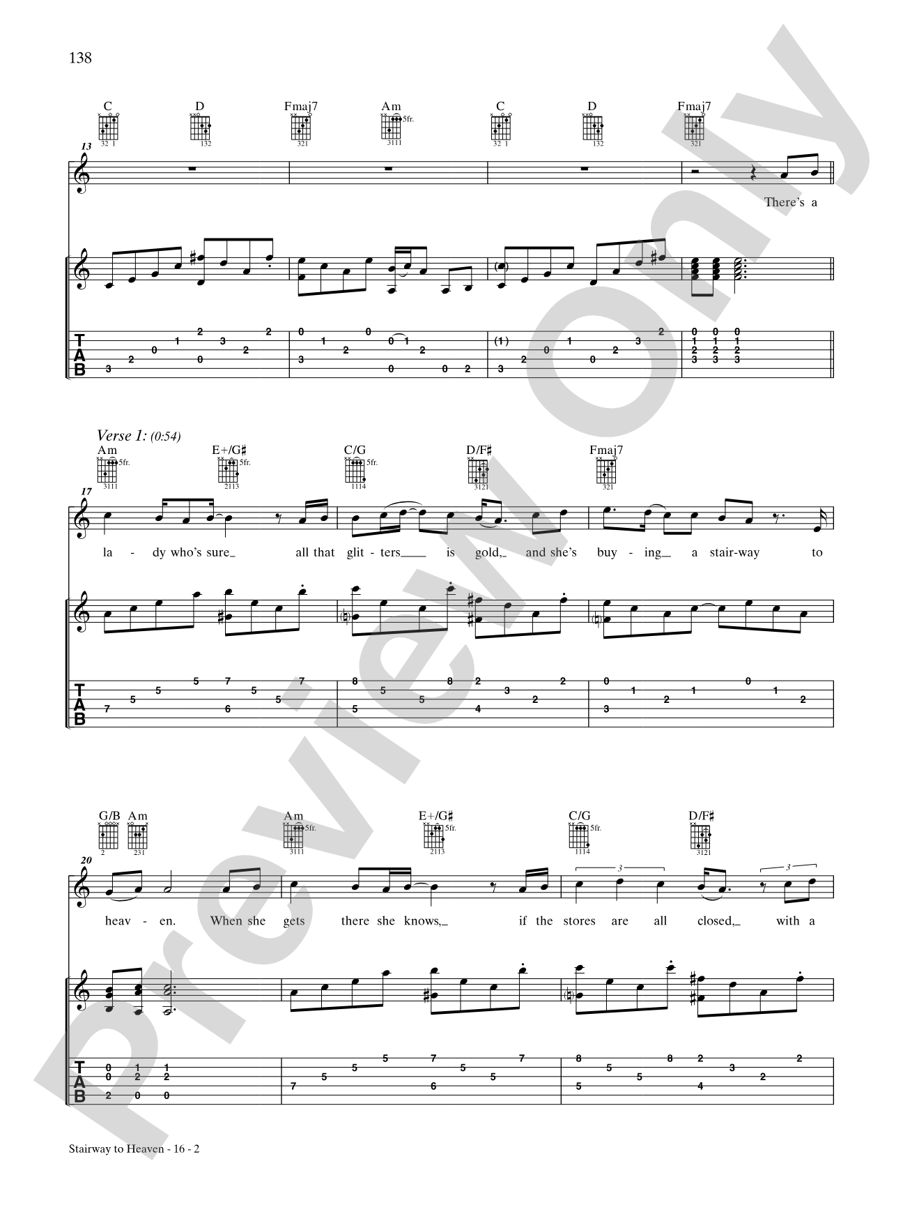 Stairway To Heaven: Authentic Guitar TAB