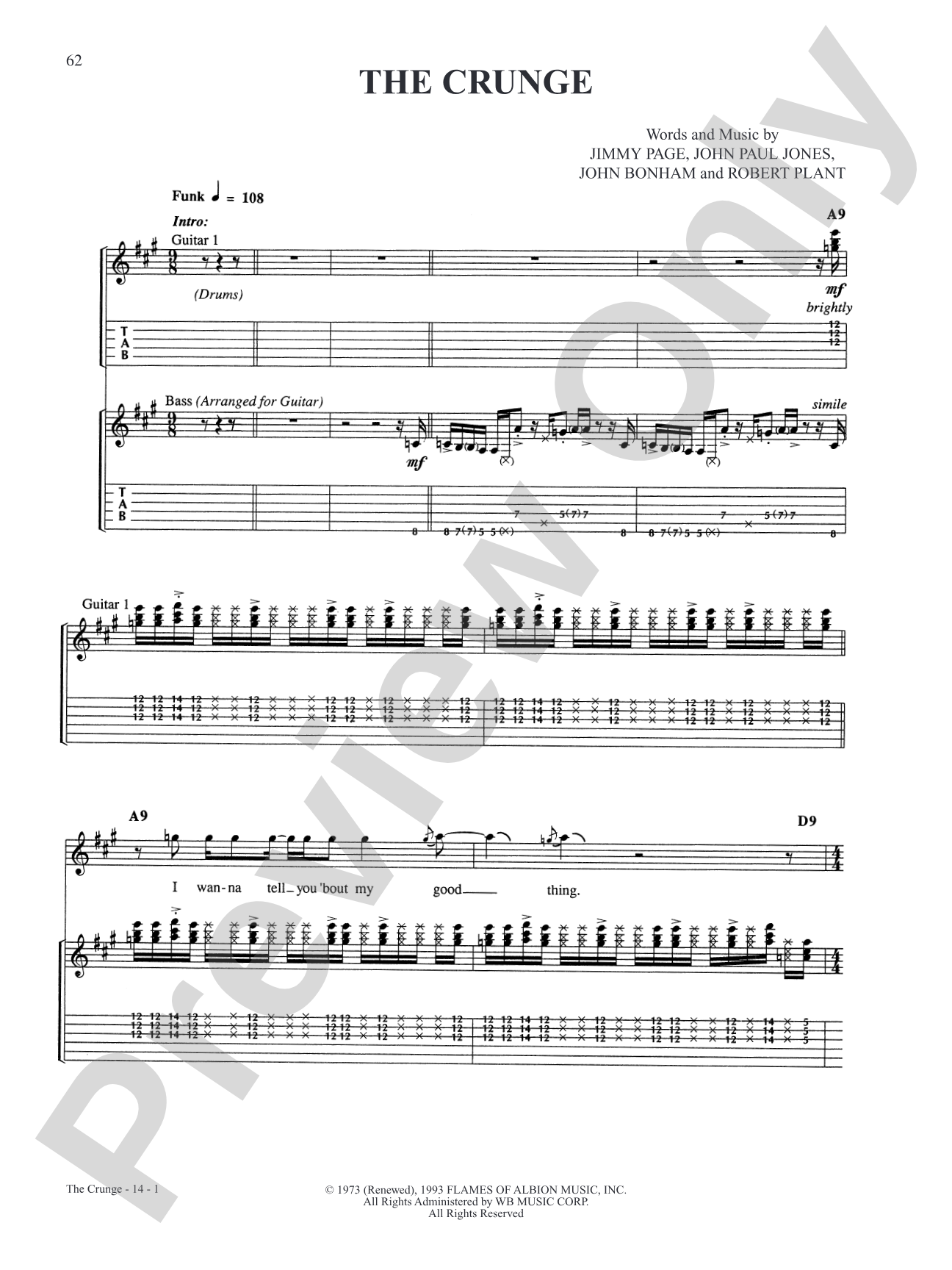 The Crunge: Authentic Guitar TAB