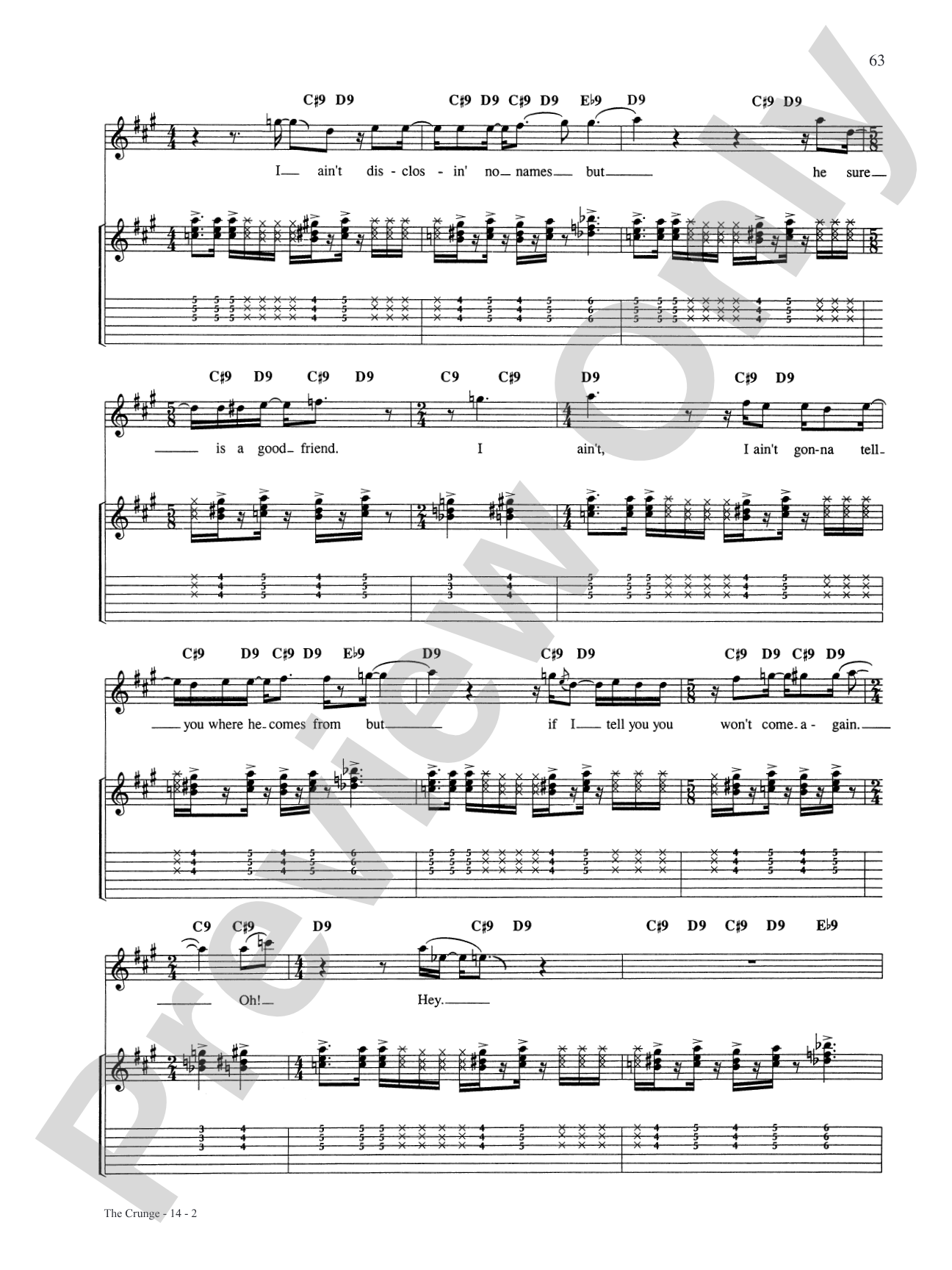 The Crunge: Authentic Guitar TAB