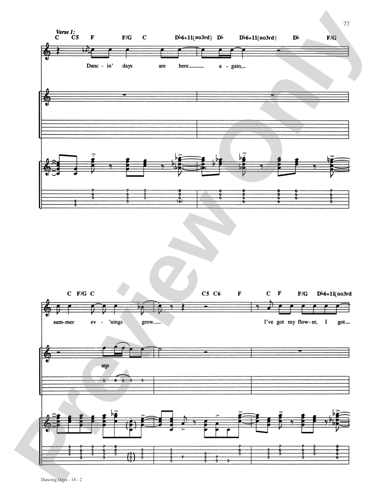 Dancing Days: Authentic Guitar TAB