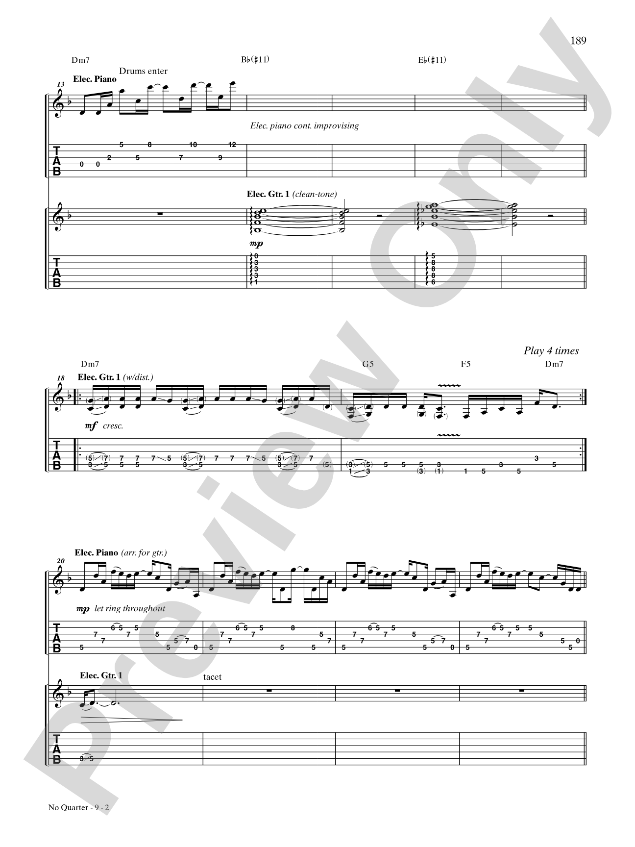 No Quarter: Authentic Guitar TAB