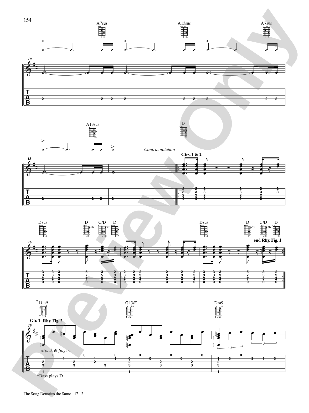 The Song Remains The Same: Authentic Guitar TAB