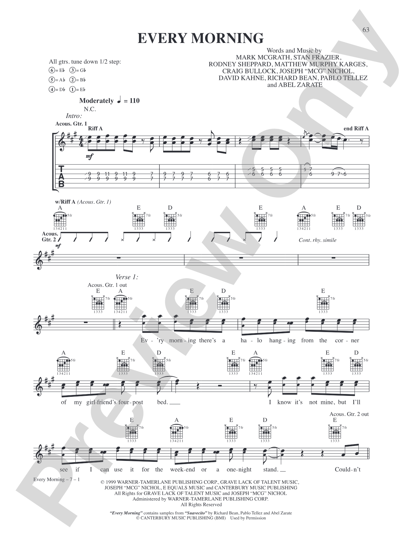 Every Morning: Authentic Guitar TAB