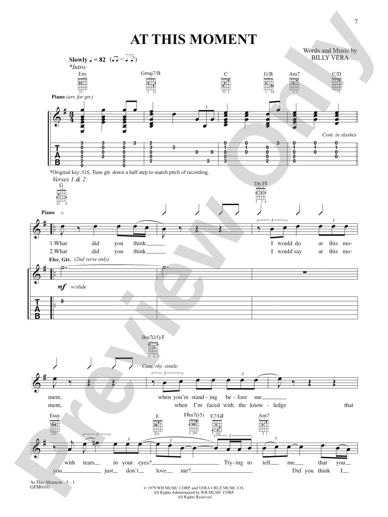 At This Moment: Authentic Guitar TAB