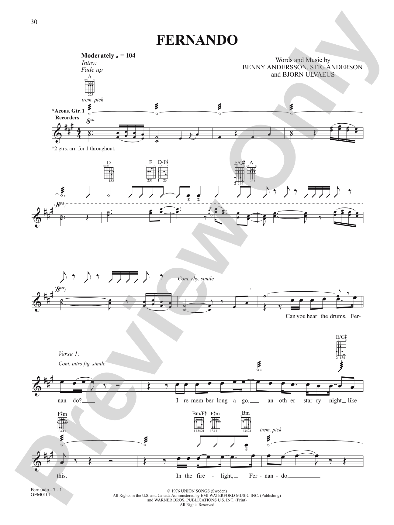 Fernando: Authentic Guitar TAB