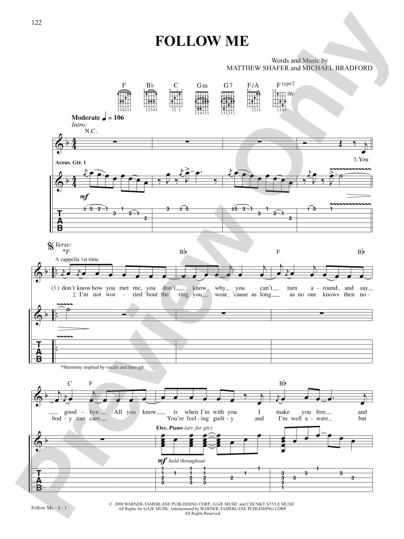 Follow Me: Authentic Guitar TAB