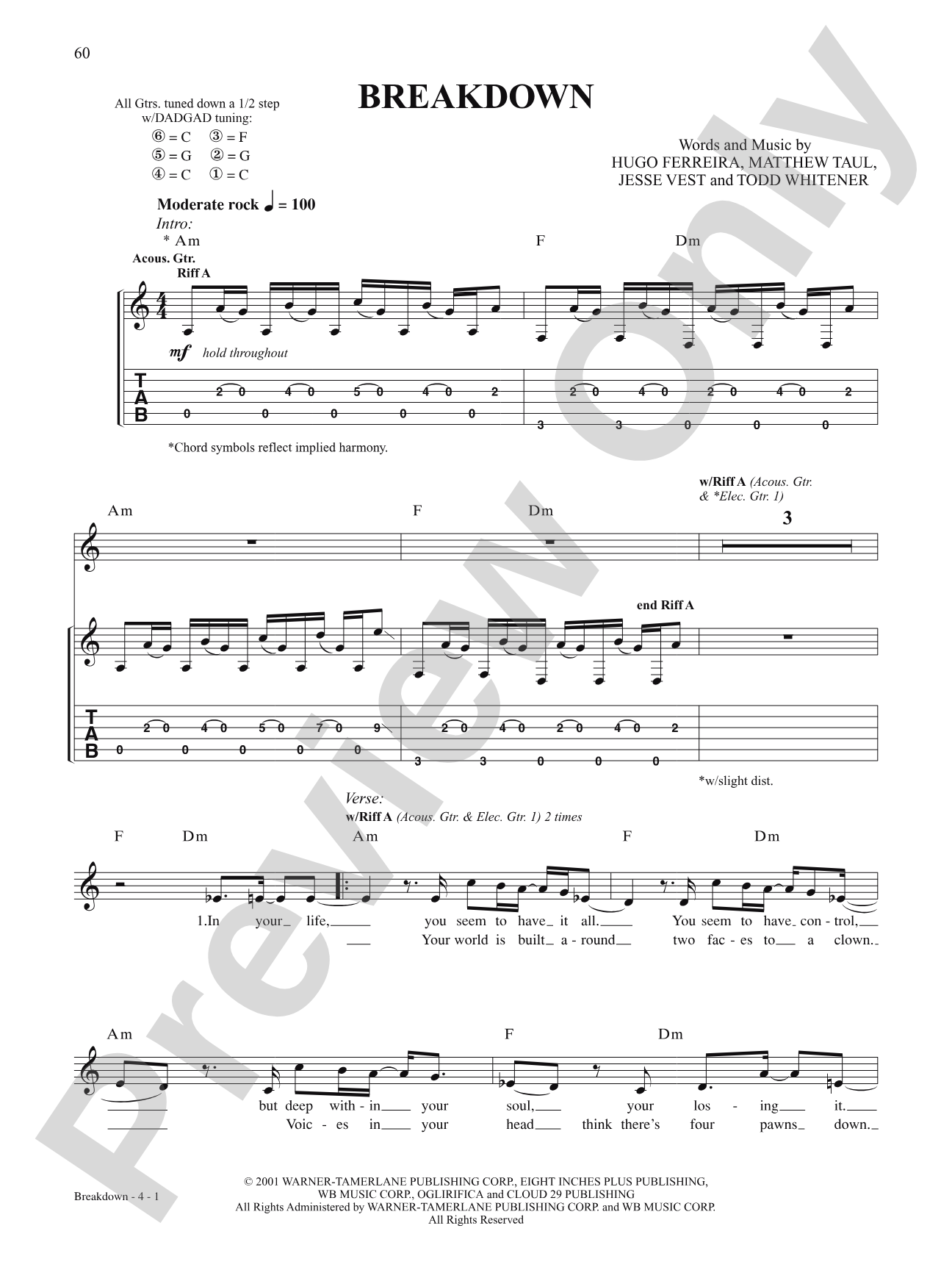 Breakdown: Authentic Guitar TAB