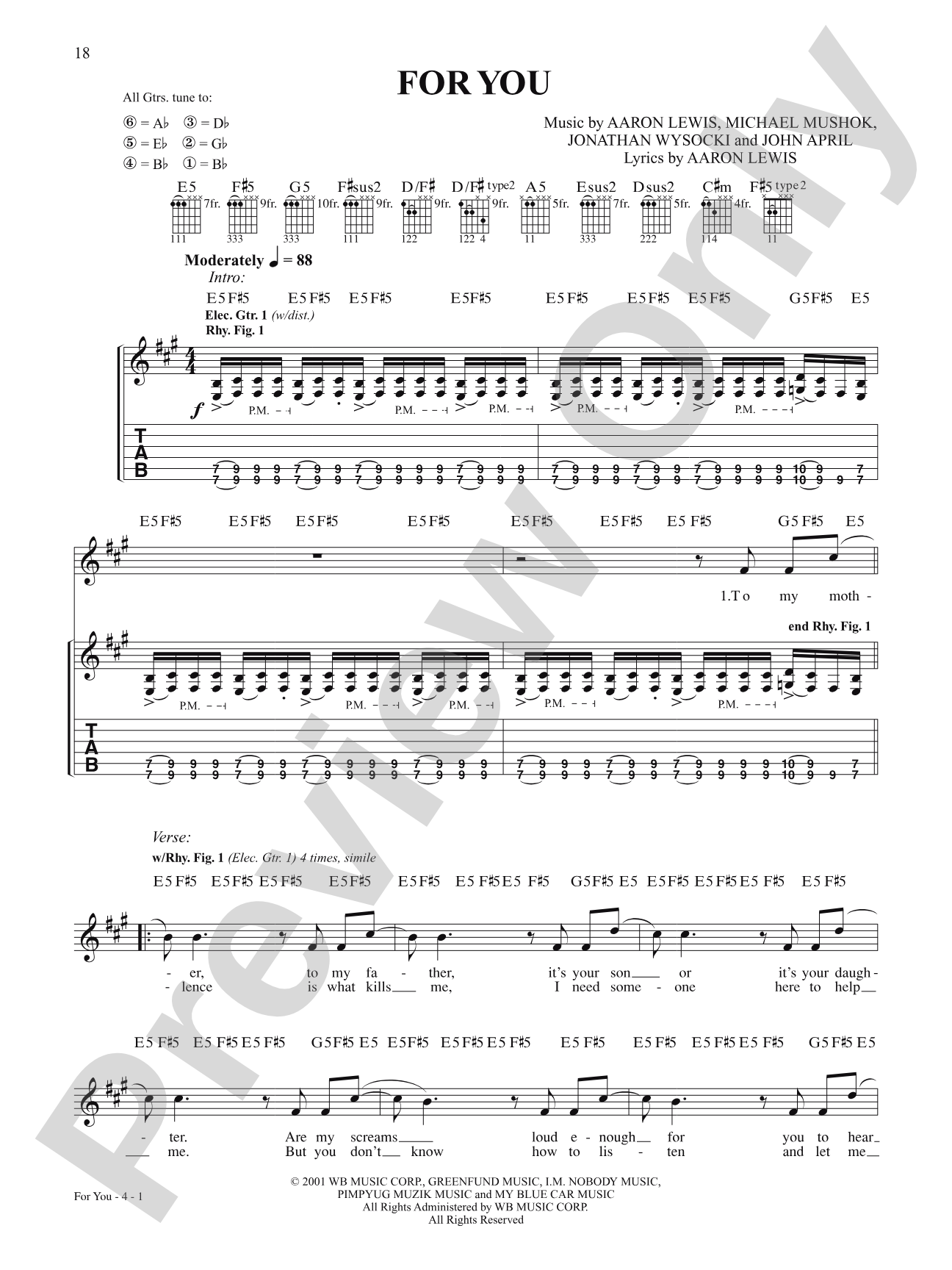 For You: Authentic Guitar TAB