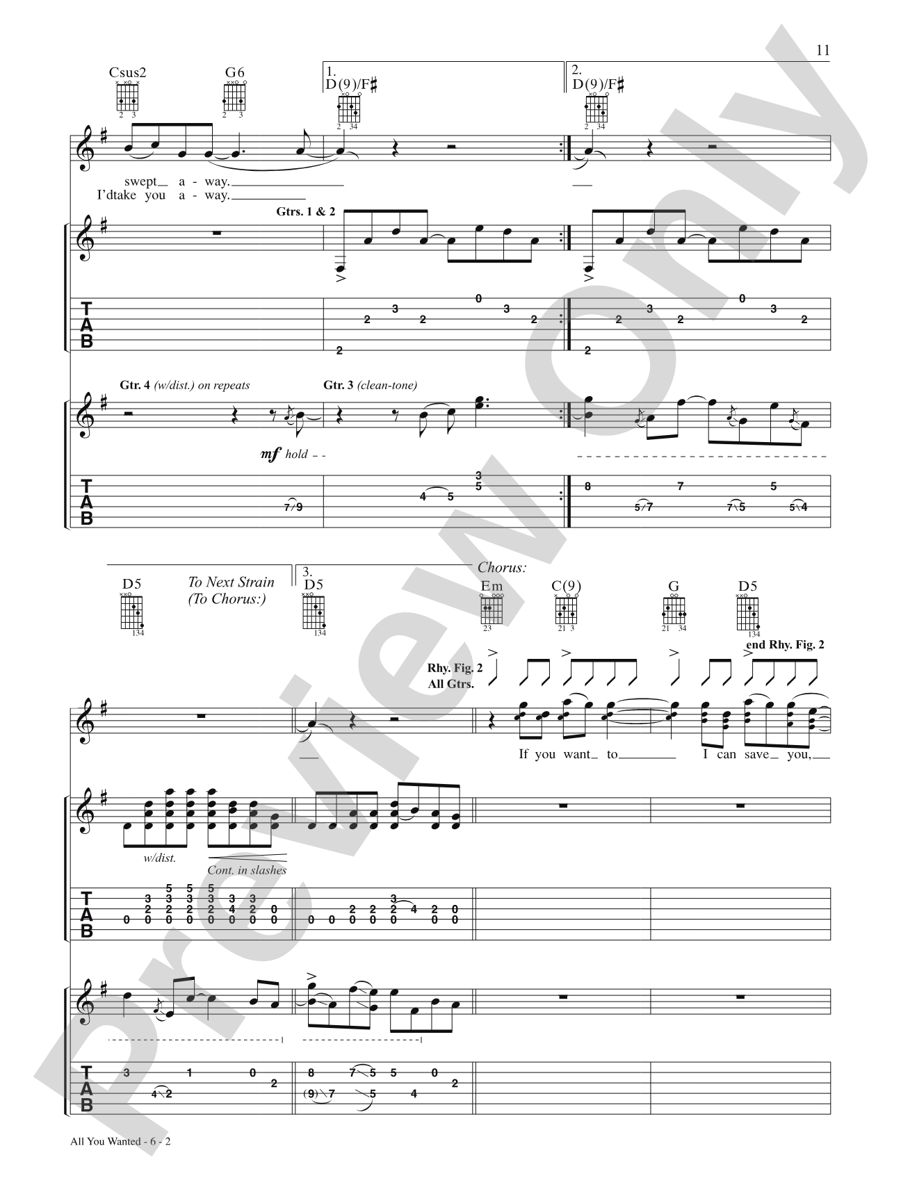All You Wanted: Authentic Guitar TAB
