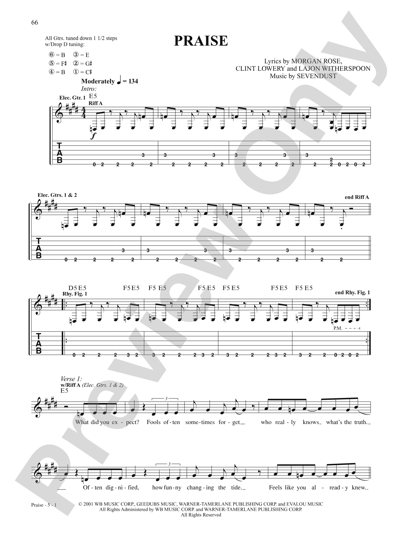 Praise: Authentic Guitar TAB
