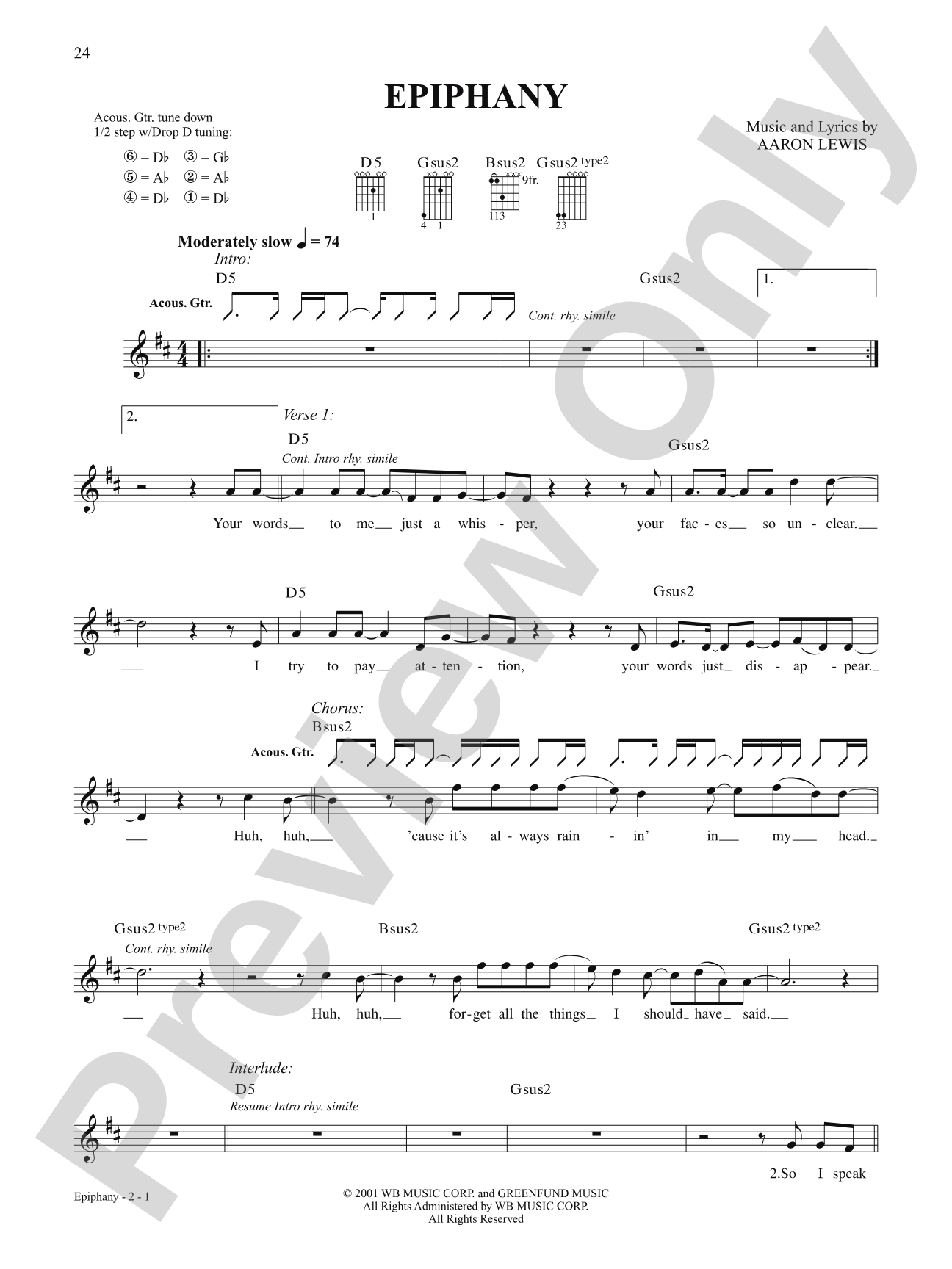 Epiphany: Authentic Guitar TAB