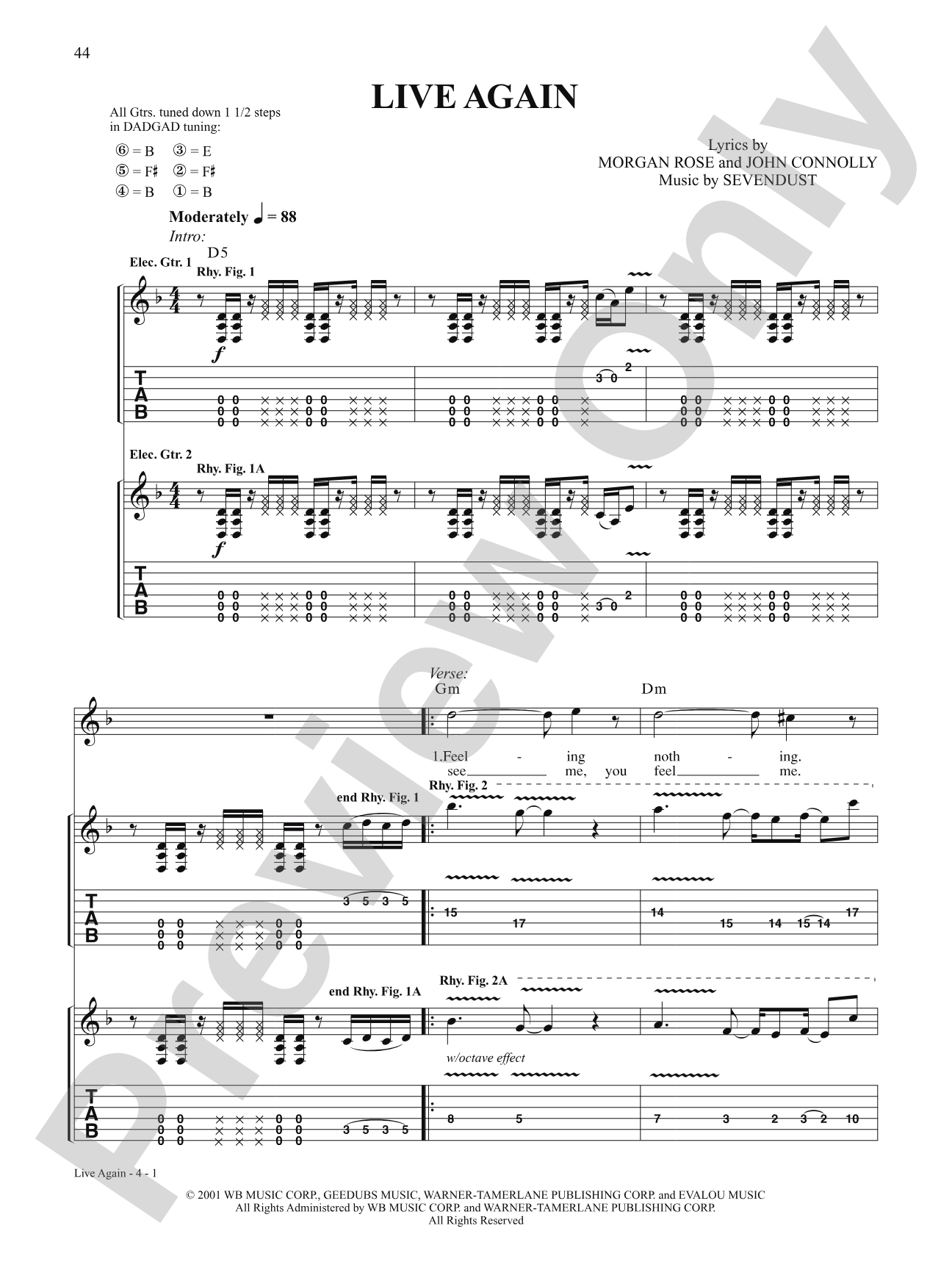 Live Again: Authentic Guitar TAB