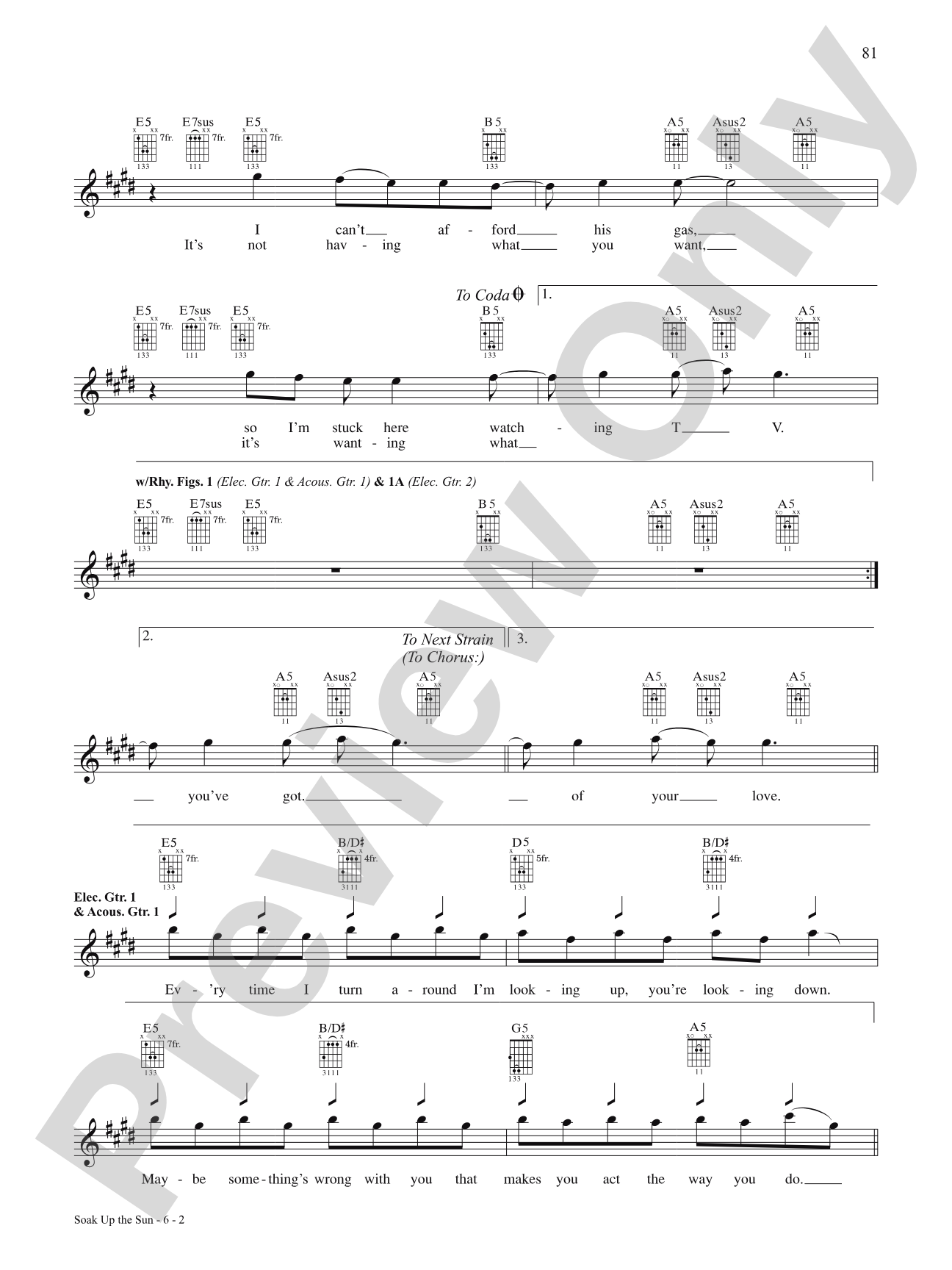 Soak Up The Sun: Authentic Guitar TAB