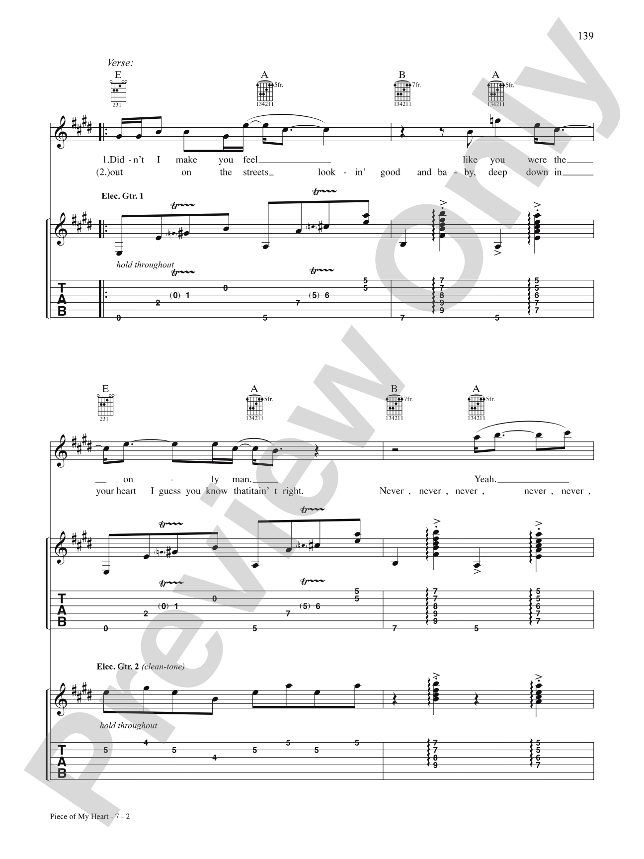 Piece Of My Heart: Authentic Guitar TAB