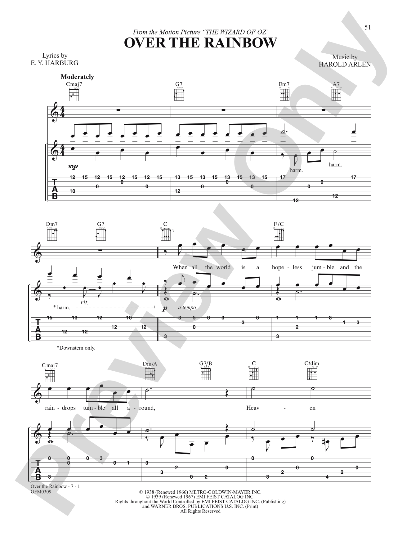 Over The Rainbow (From "The Wizard Of Oz"): Solo Guitar