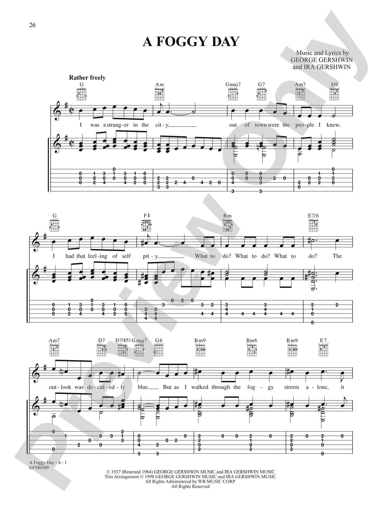 A Foggy Day (In London Town): Solo Guitar