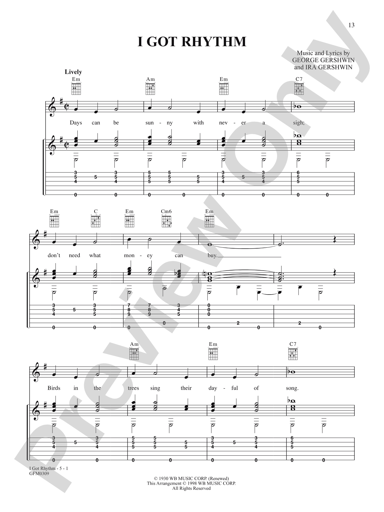 I Got Rhythm: Solo Guitar