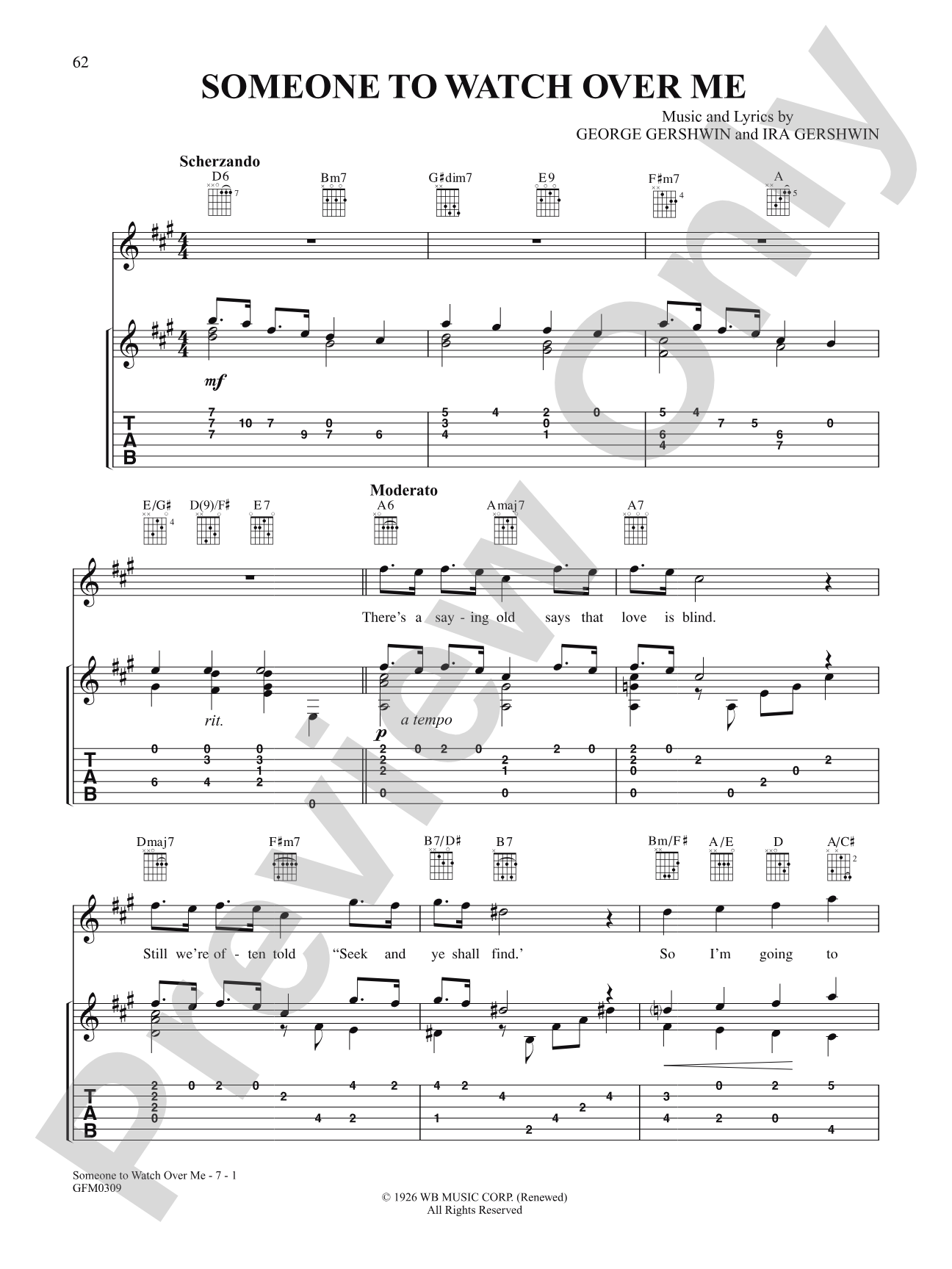 Someone To Watch Over Me (From "Oh, Kay!"): Solo Guitar