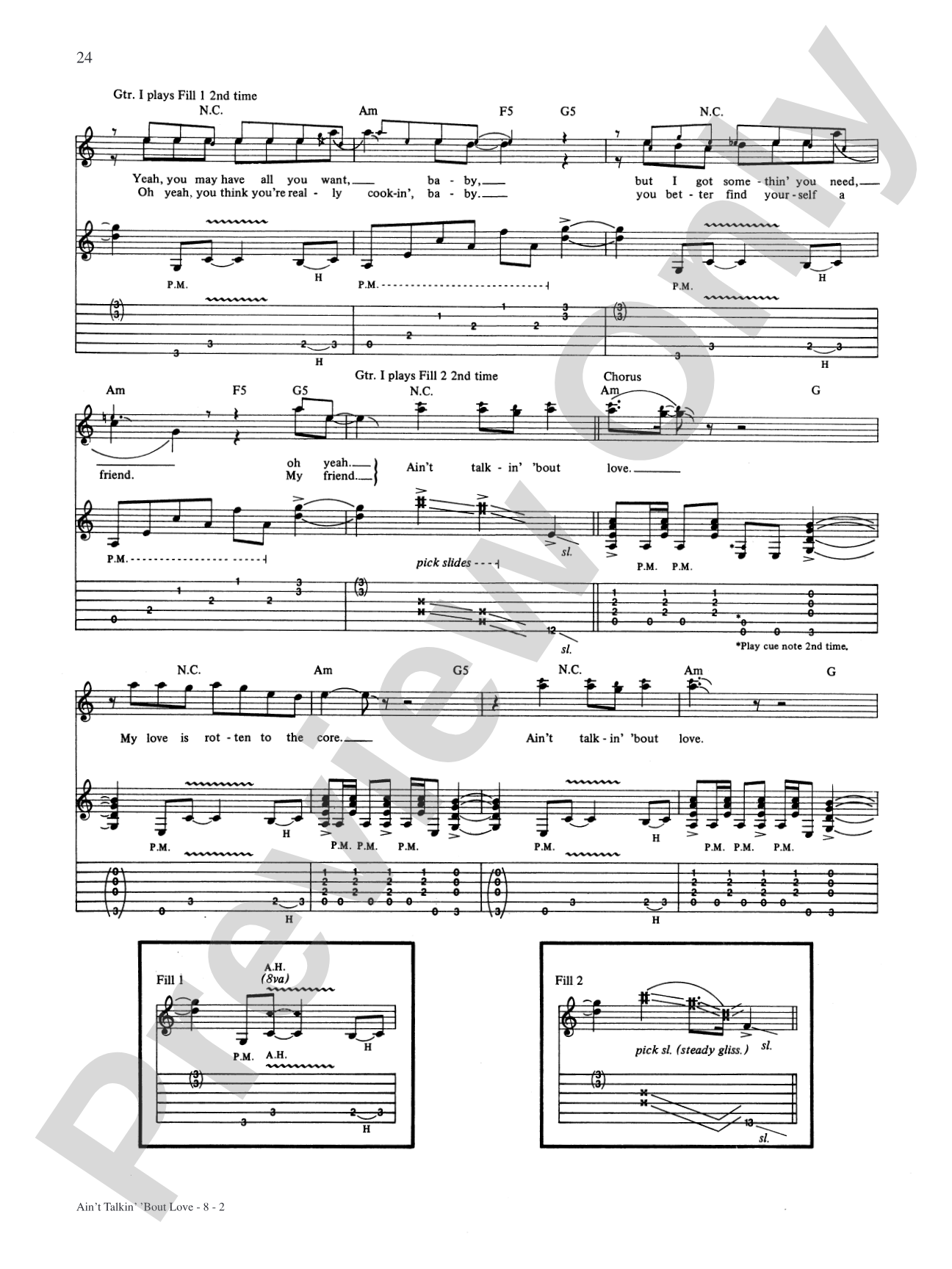 Ain't Talkin' 'bout Love: Authentic Guitar TAB
