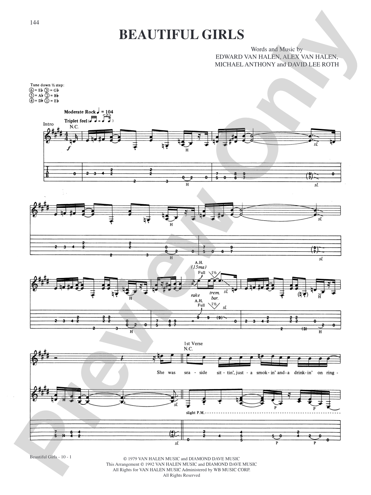 Beautiful Girls: Authentic Guitar TAB