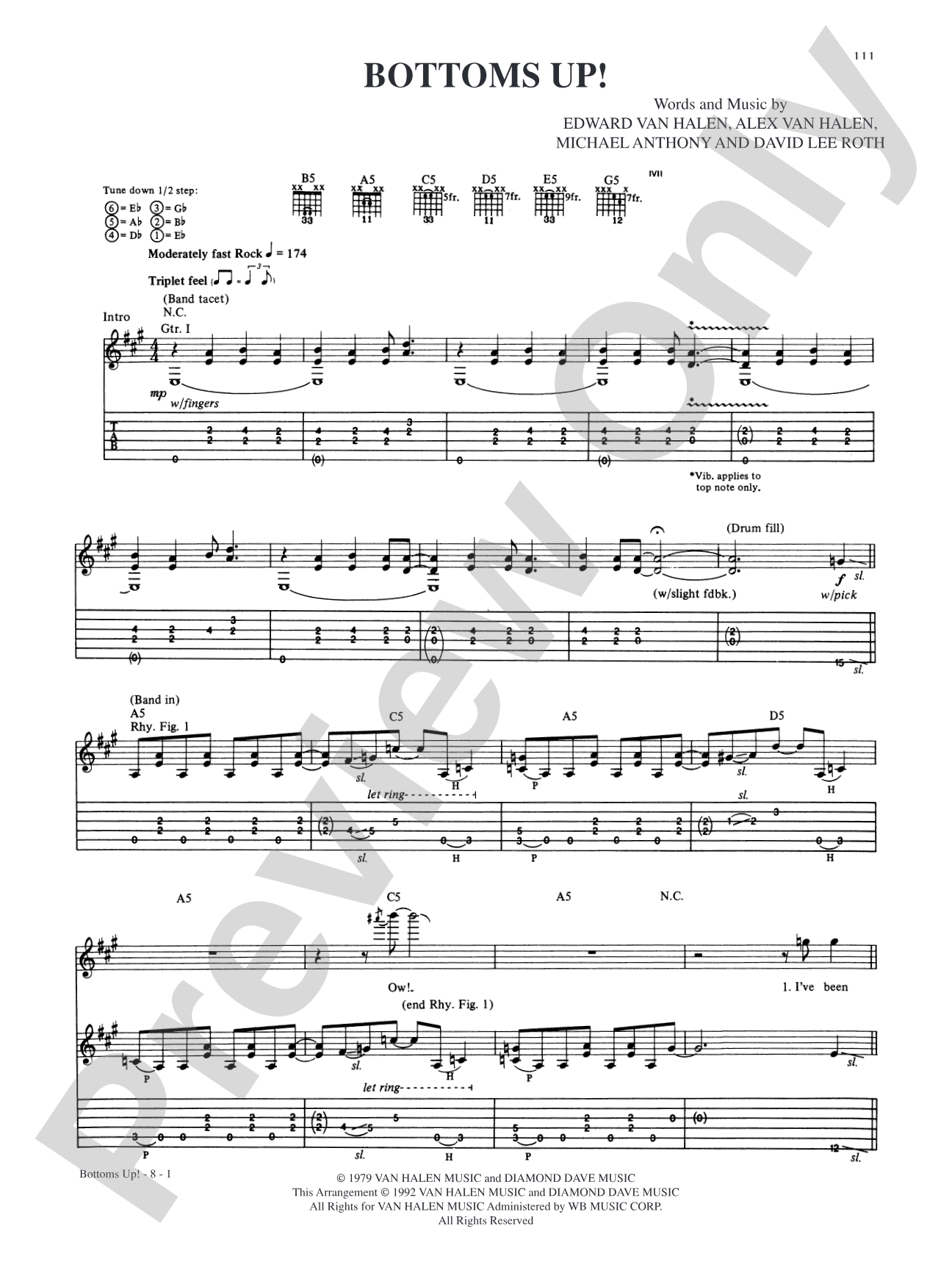 Bottoms Up!: Authentic Guitar TAB