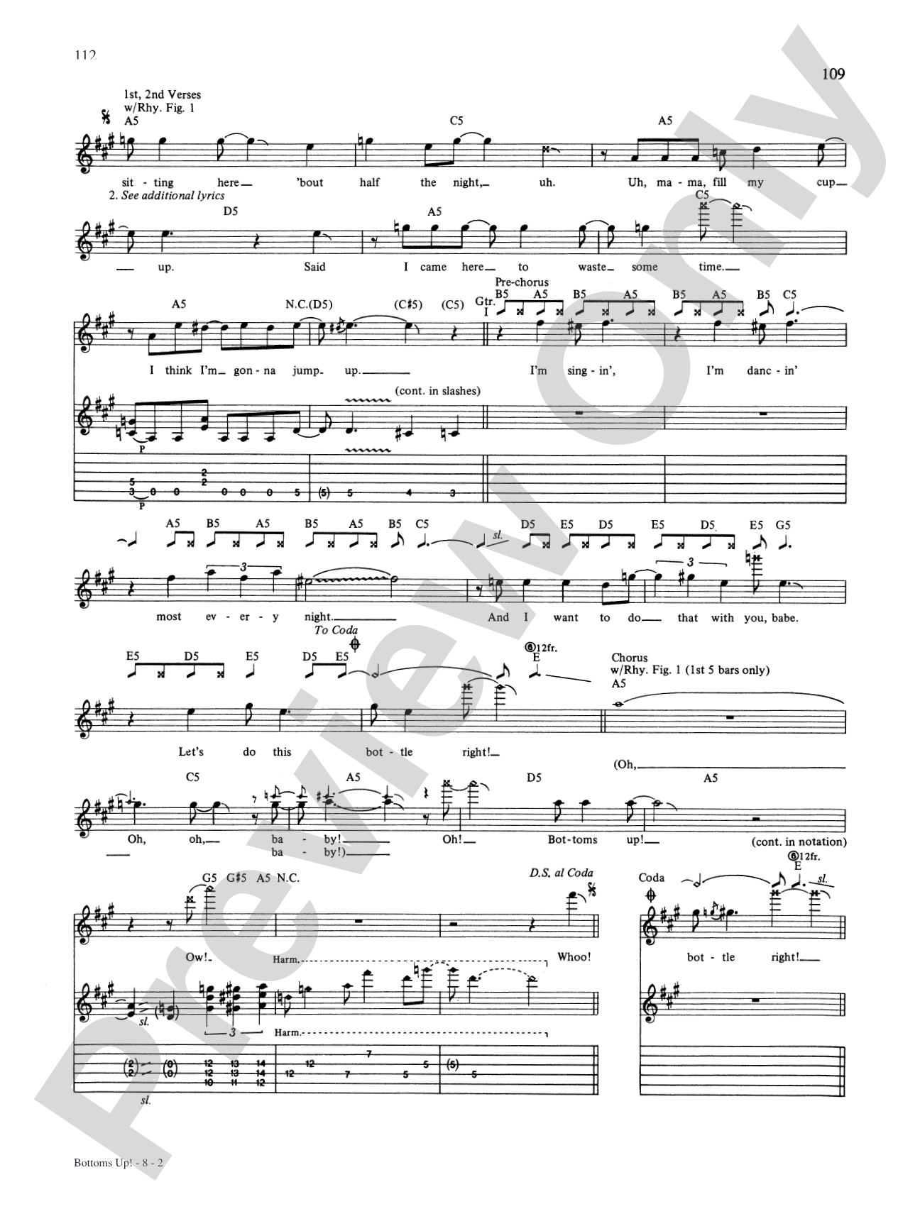 Bottoms Up!: Authentic Guitar TAB