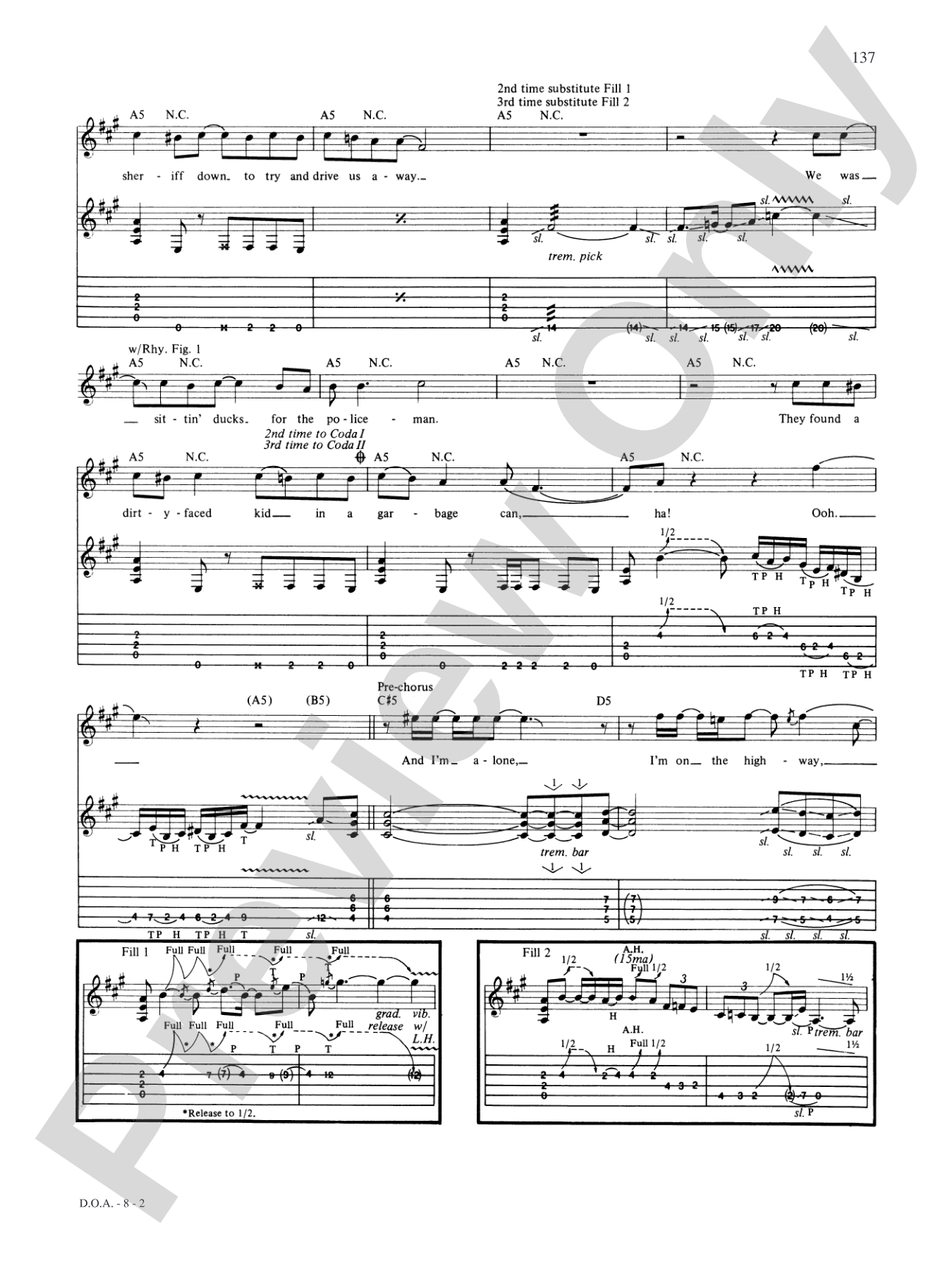 D.O.A.: Authentic Guitar TAB