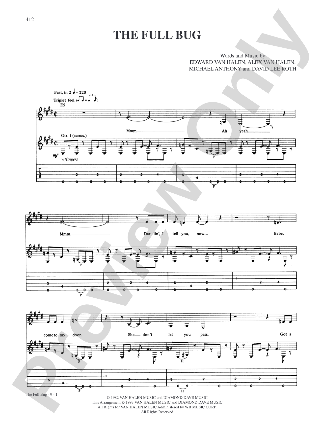 The Full Bug: Authentic Guitar TAB
