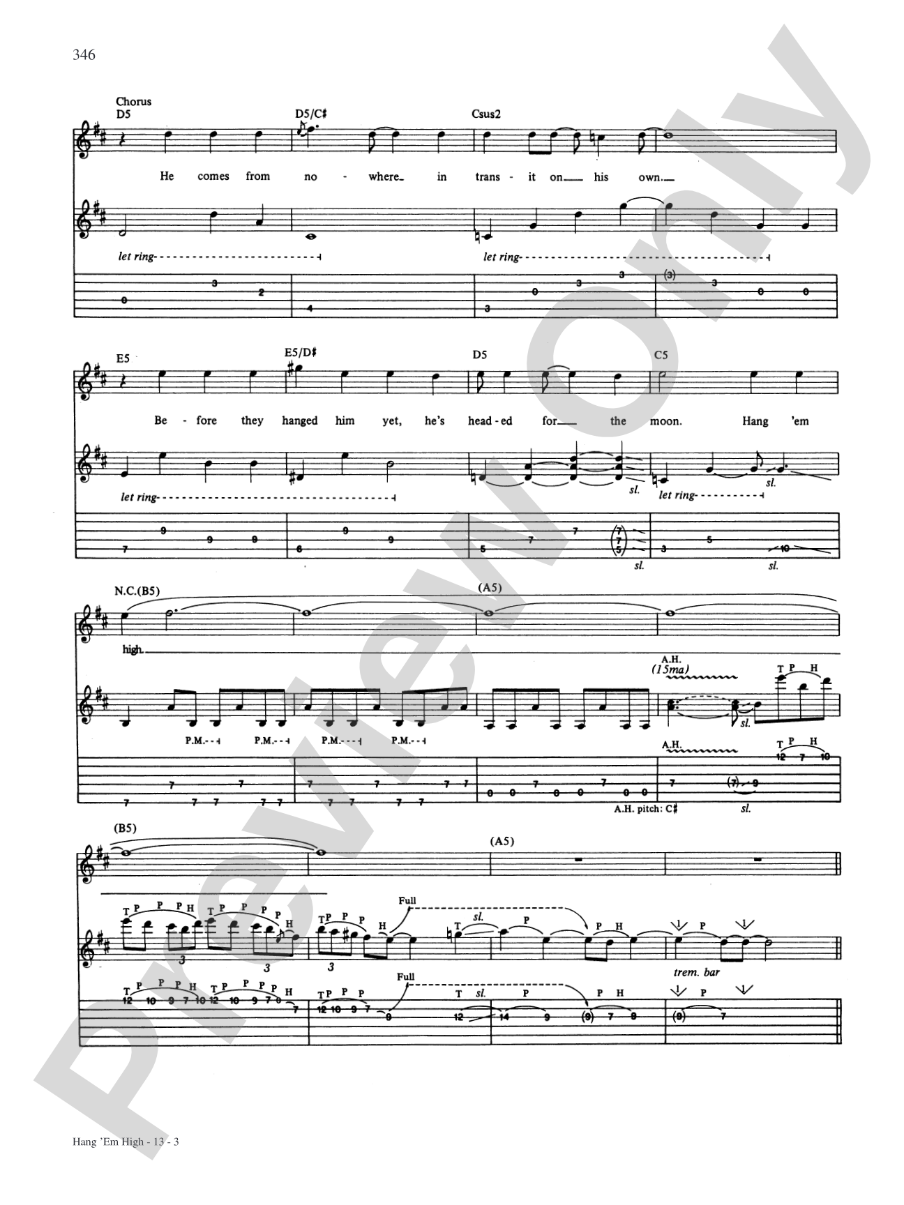 Hang Em High: Authentic Guitar TAB