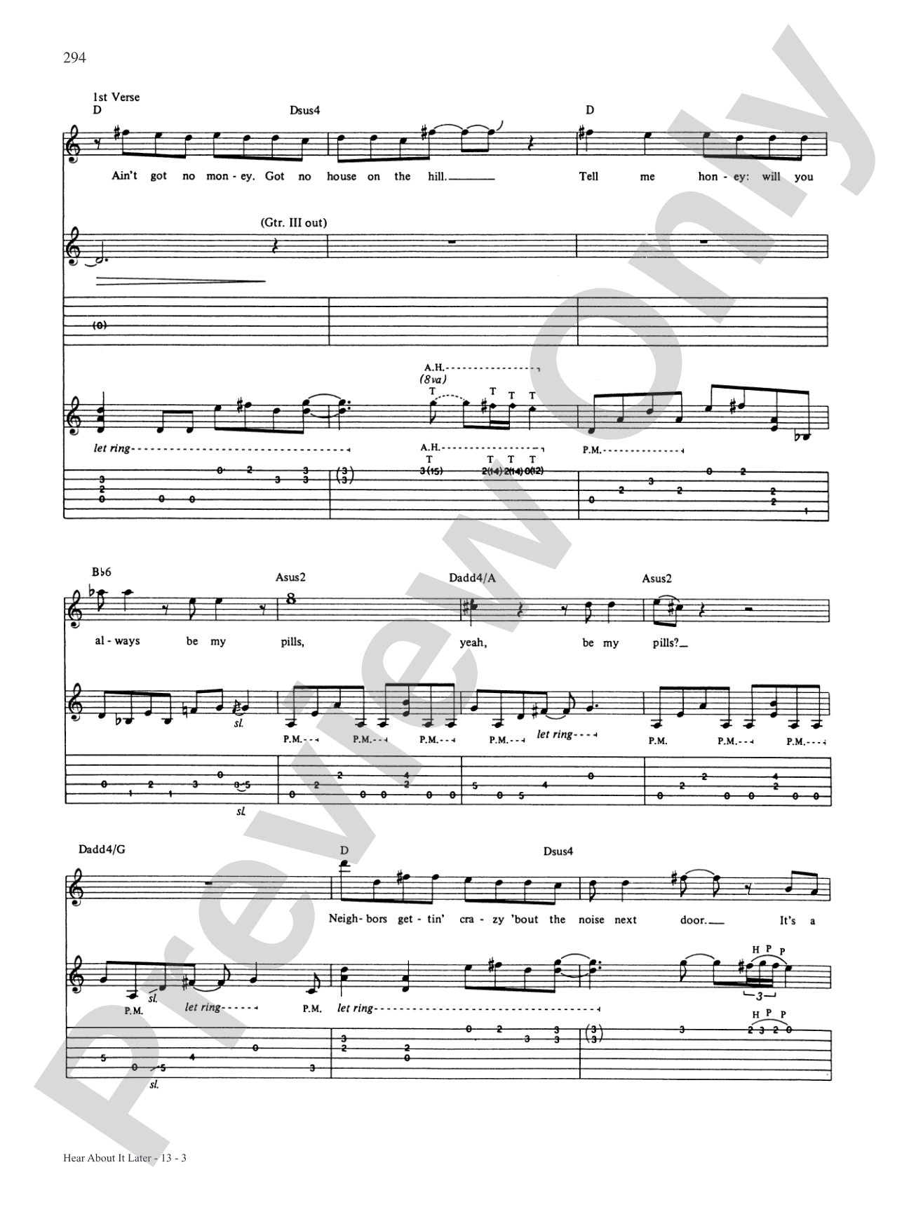 Hear About It Later: Authentic Guitar TAB