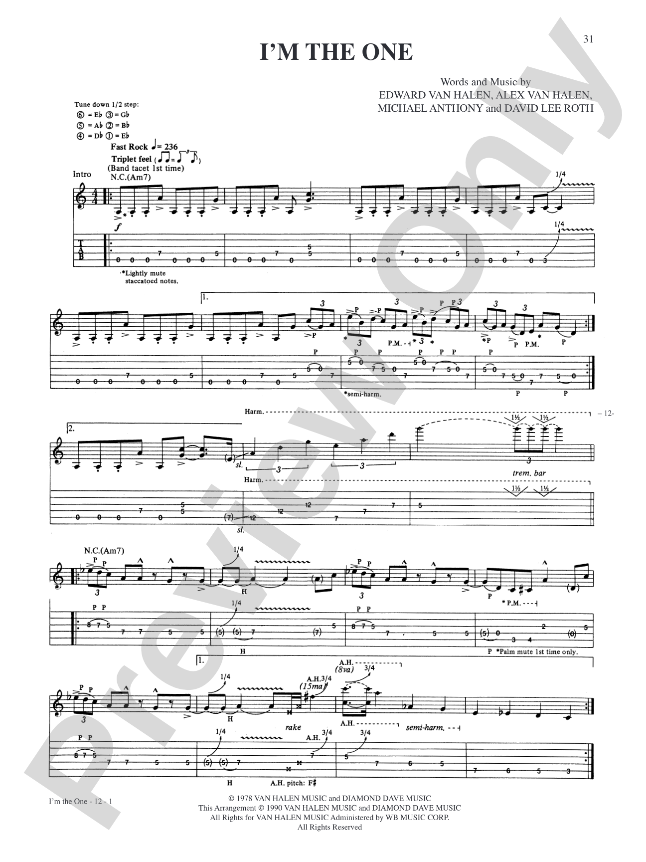 I'm The One: Authentic Guitar TAB