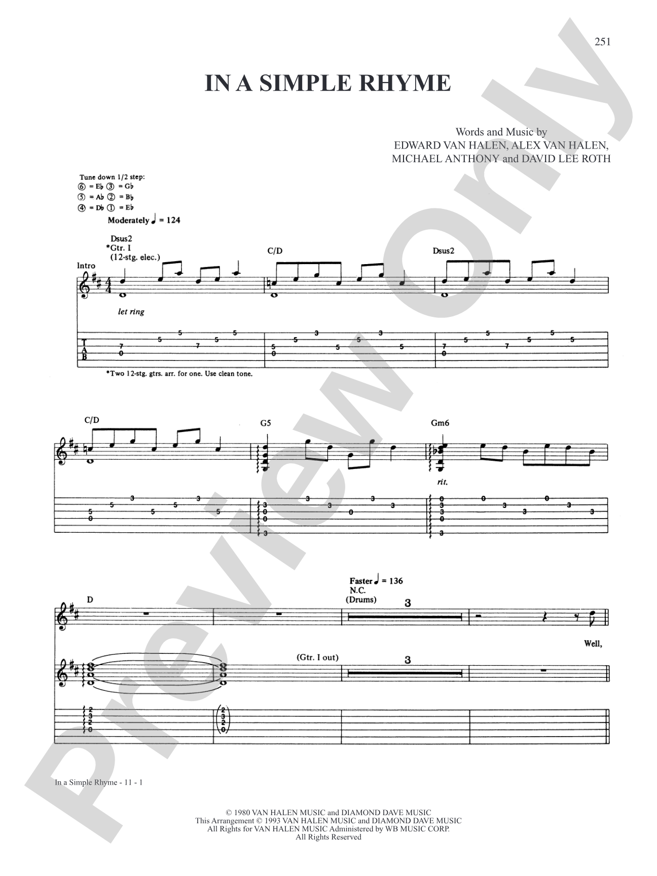 In A Simple Rhyme: Authentic Guitar TAB